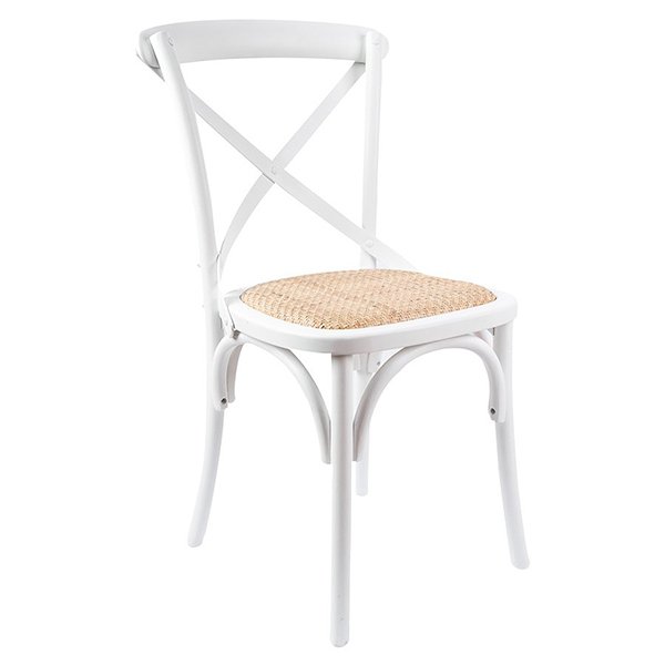 Bella Cross Back Dining Chair (Set of 2) – White
