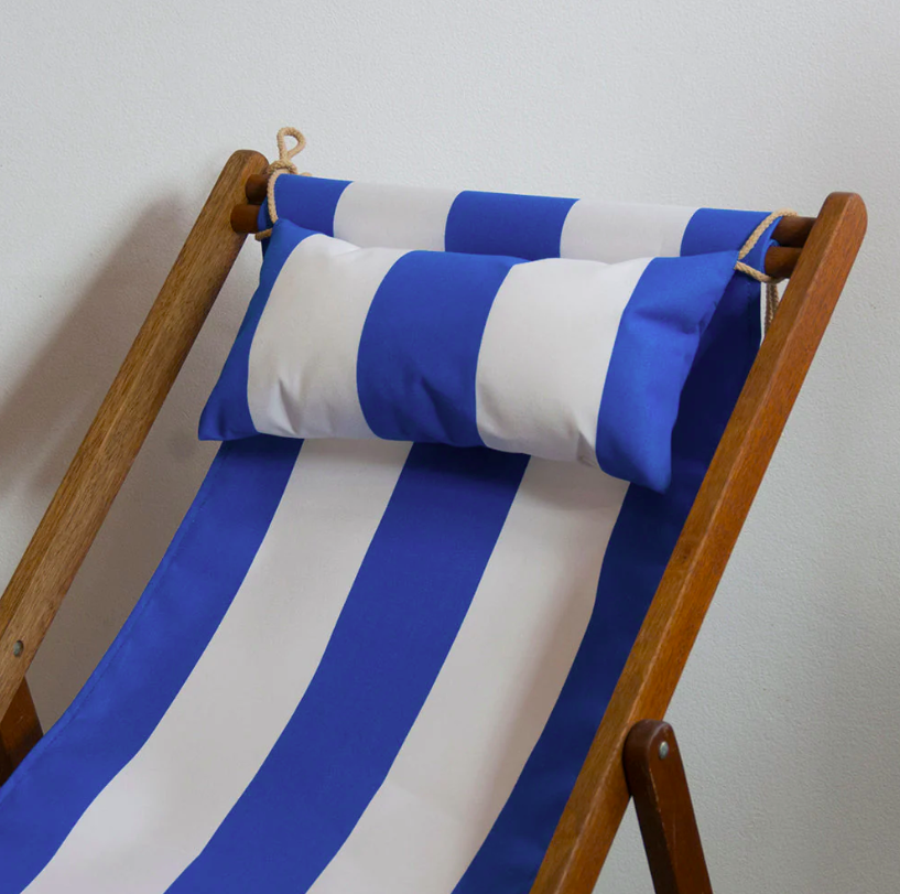 Head Cushion Synthetic Royal Blue/White