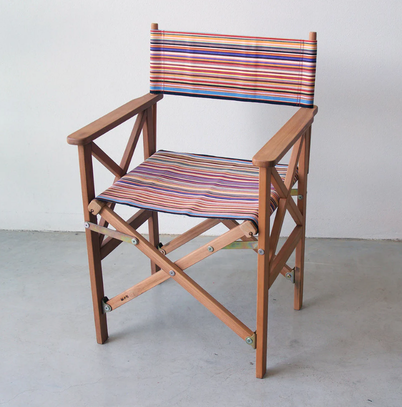 Director Chair Teak Cotton Tom Multi