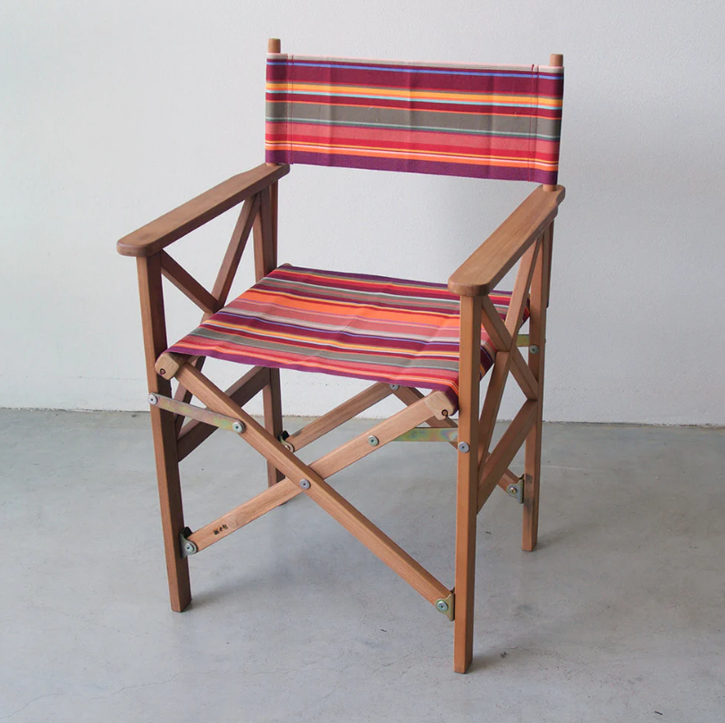 Director Chair Teak Cotton St Vincent Rouge