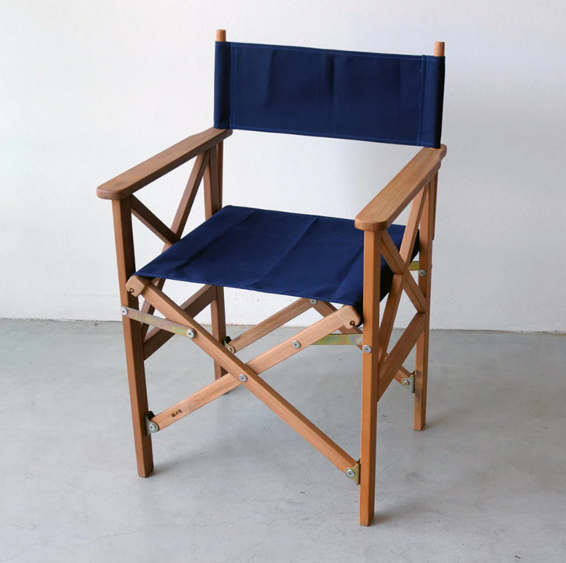 Director Chair Teak Synthetic Navy