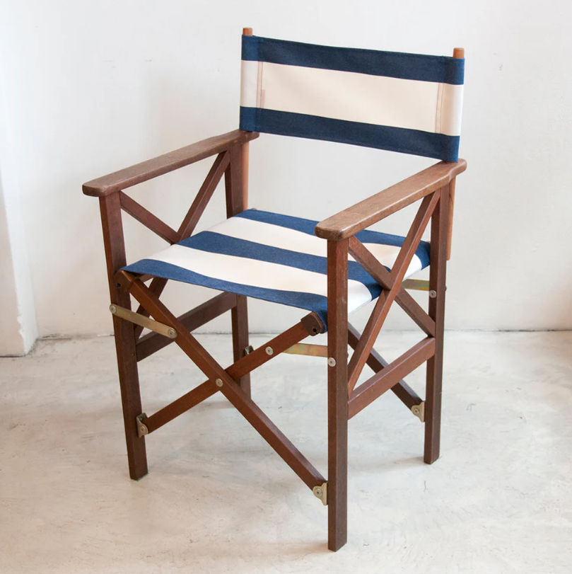 Director Chair Hardwood Synthetic Navy/Cream