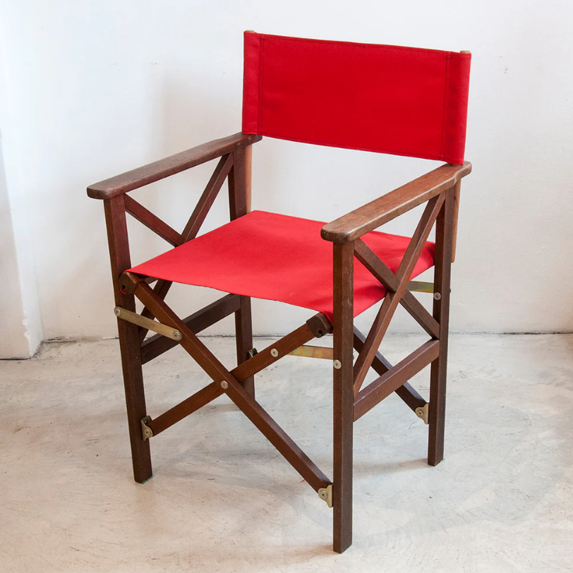 Director Chair Hardwood Synthetic Red