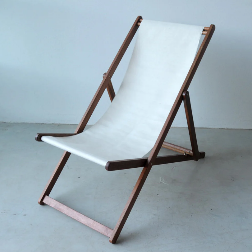 Deckchair Hardwood Cotton Oxford