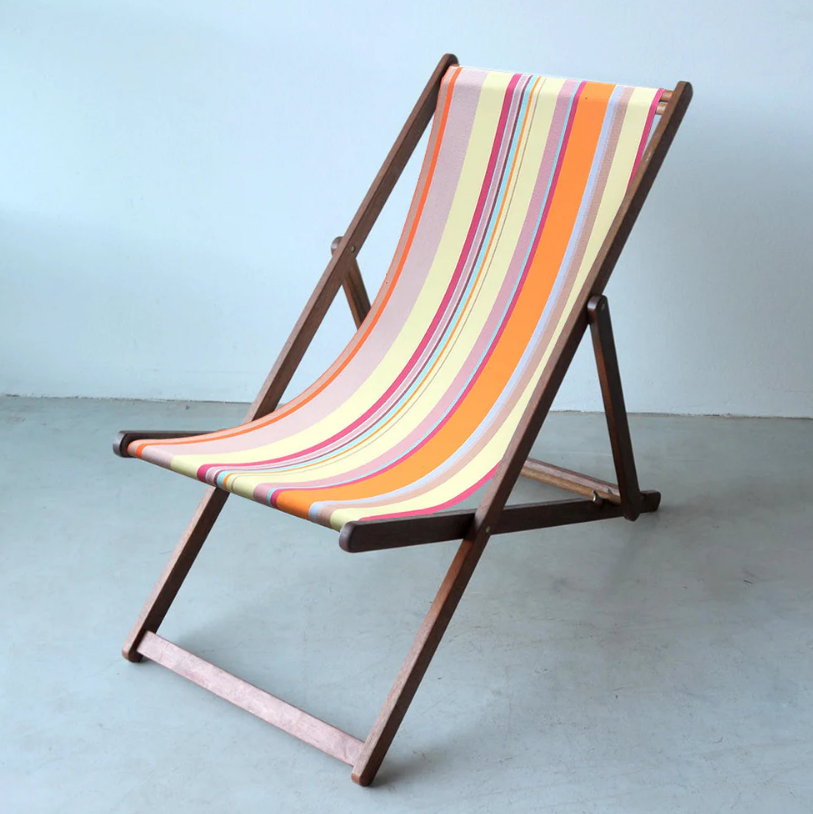 Deckchair Hardwood Synthetic June Sunset