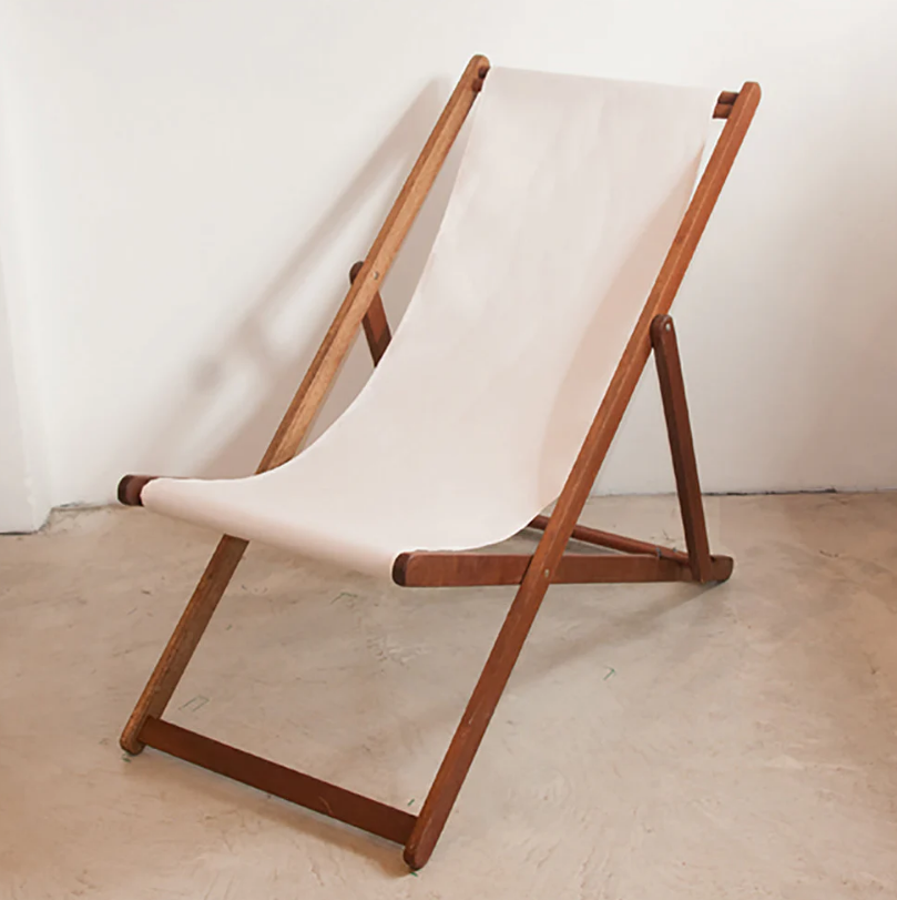 Deckchair Hardwood Synthetic Natural Sunbrella