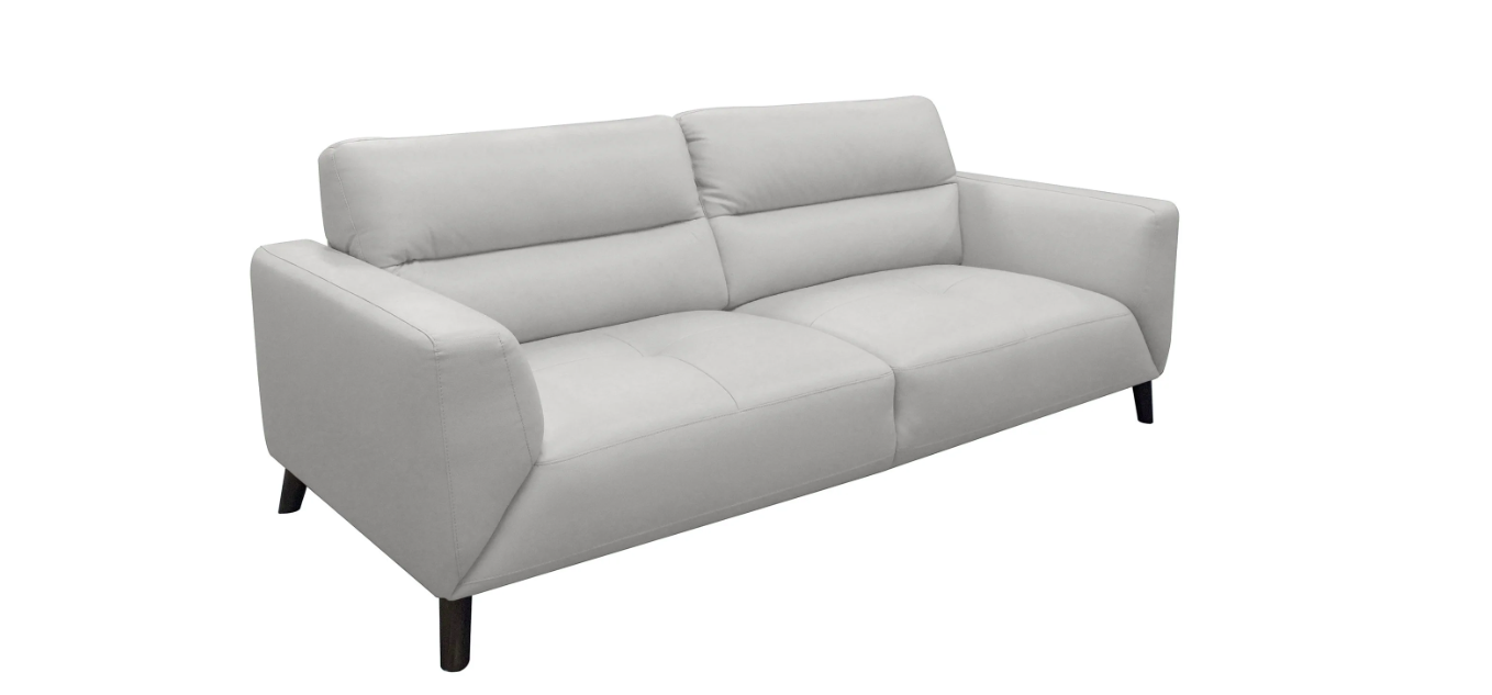 Bavaria 3+2 Seater Leather Sofa Set - Silver