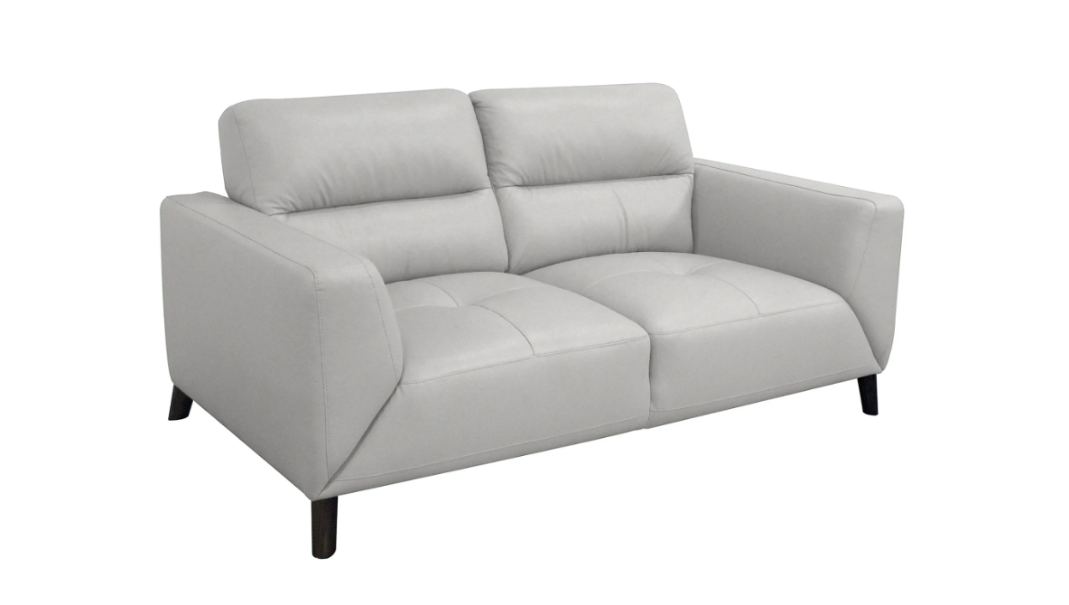 Bavaria 3+2 Seater Leather Sofa Set - Silver