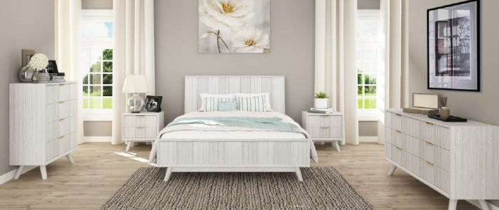 Alena Queen Bed - White Wash