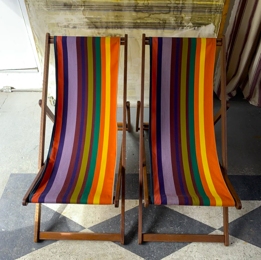 Deckchair Hardwood Synthetic Dessy Set of 2