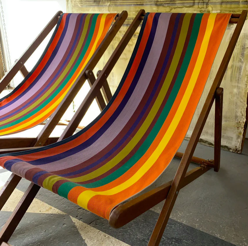 Deckchair Hardwood Synthetic Dessy Set of 2