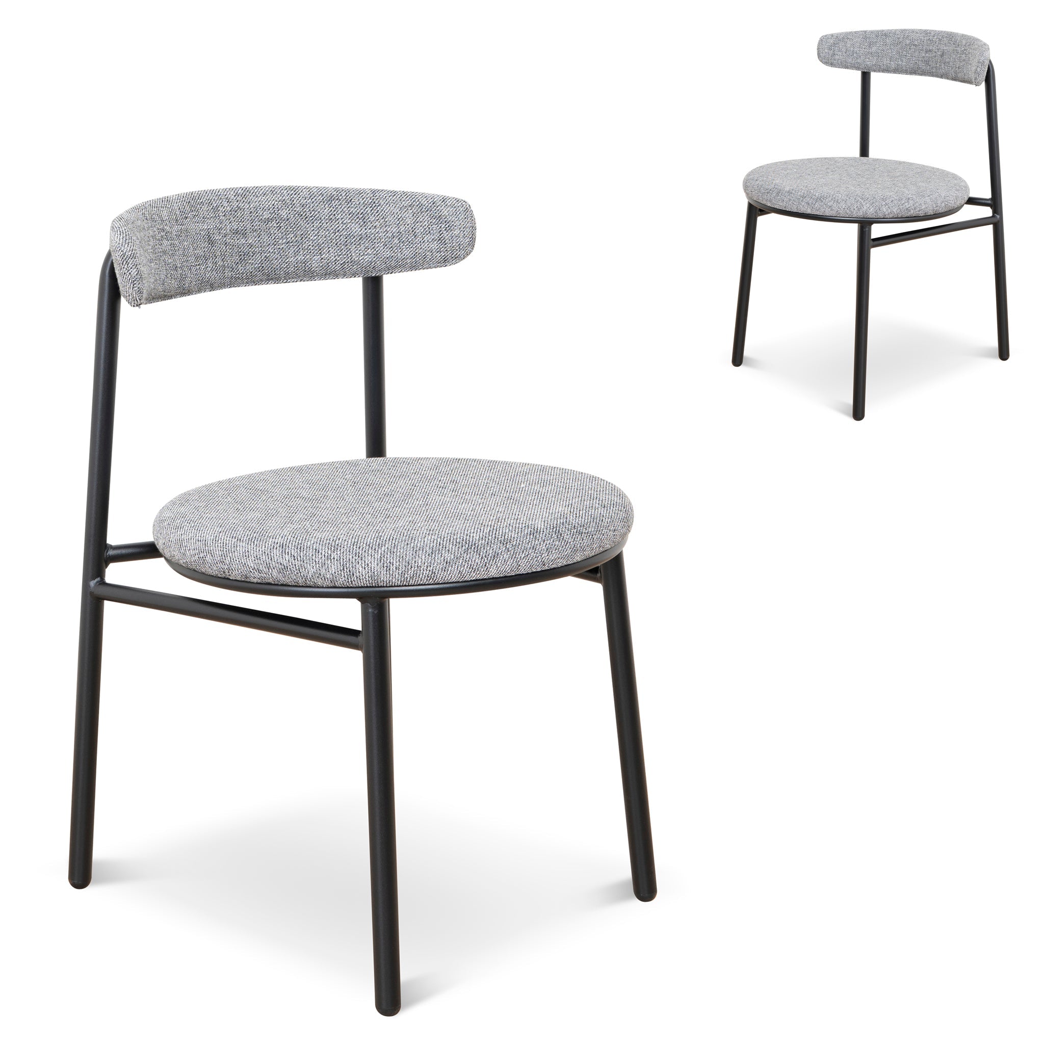 Set of 2 - Oneal Fabric Dining Chair - Lava Grey