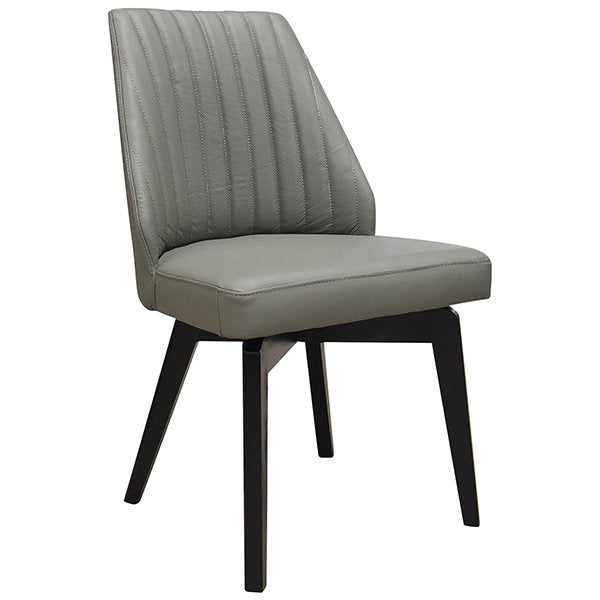Shelby Leather Dining Chair - Iron Grey