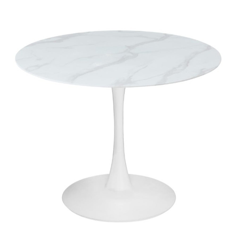 Splash 90cm Round Dining Table - White