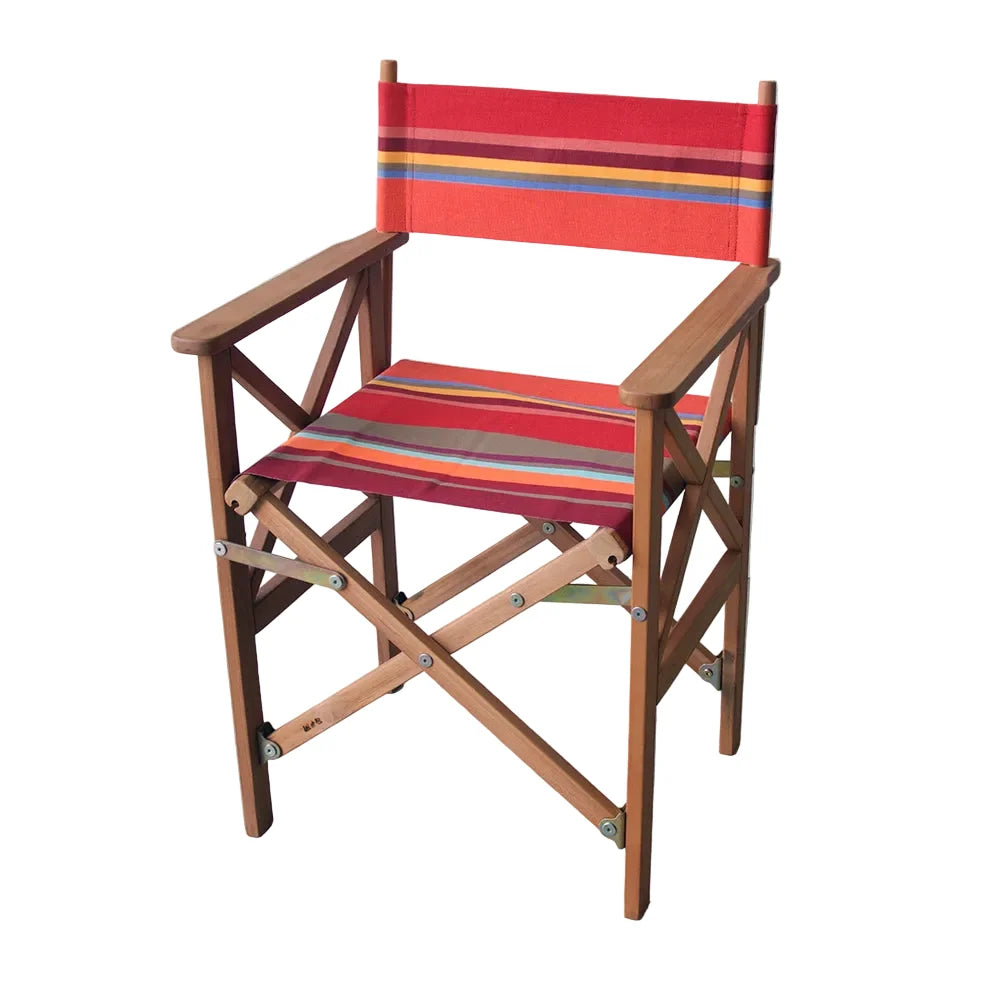 Director Chair Teak Cotton - Collioure Rouge