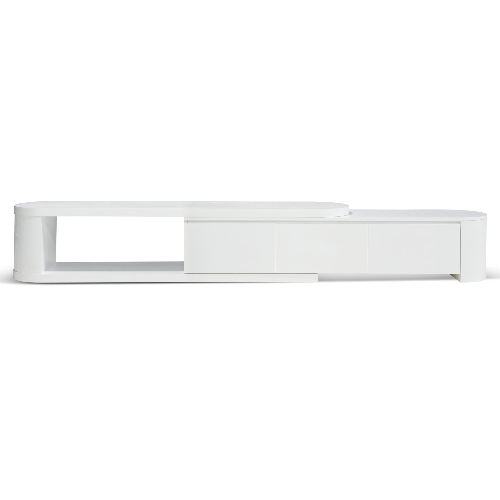 CTV10213-CN Extendable TV Entertainment Unit - Full White Oak