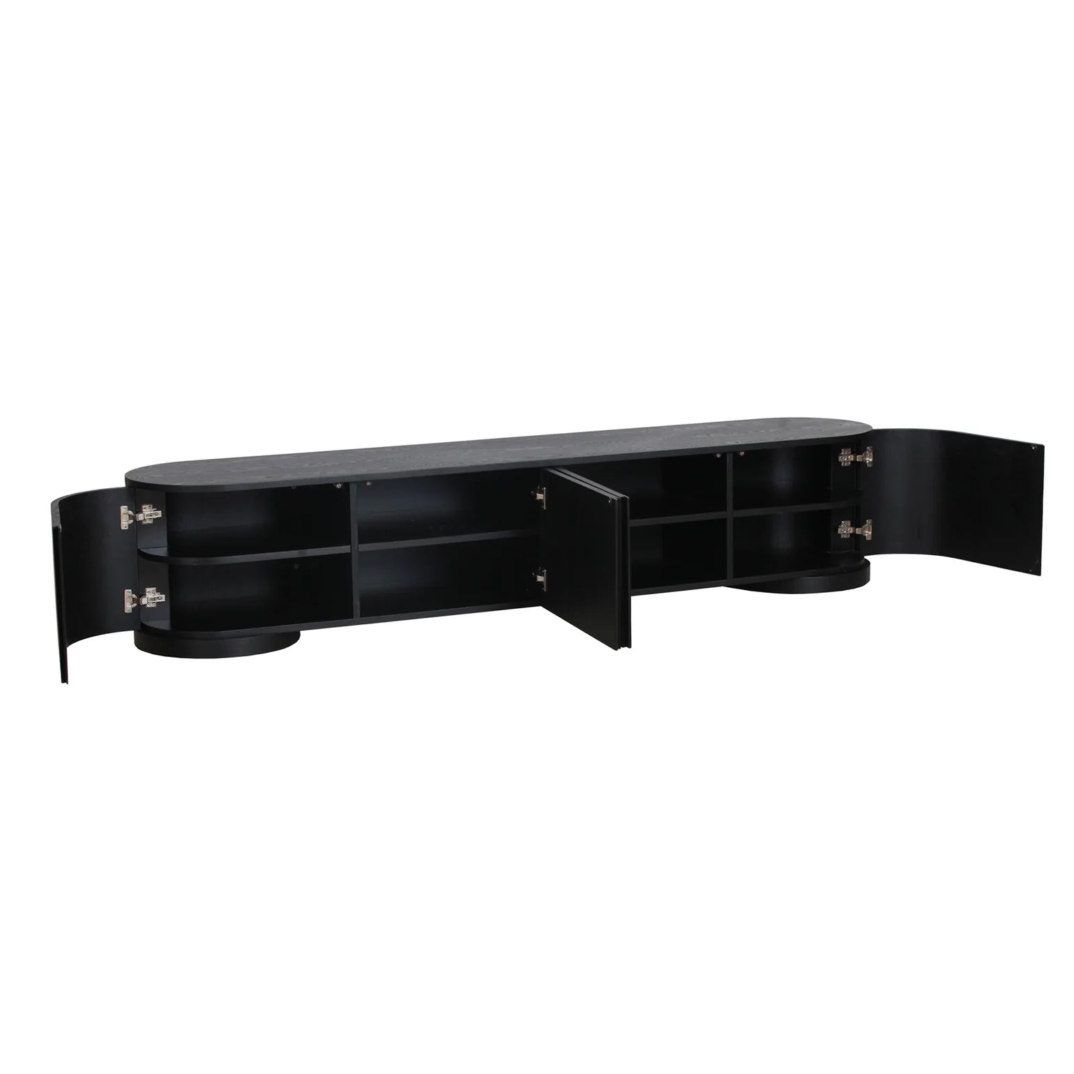 Asger 2.2m TV Entertainment Unit - Full Black