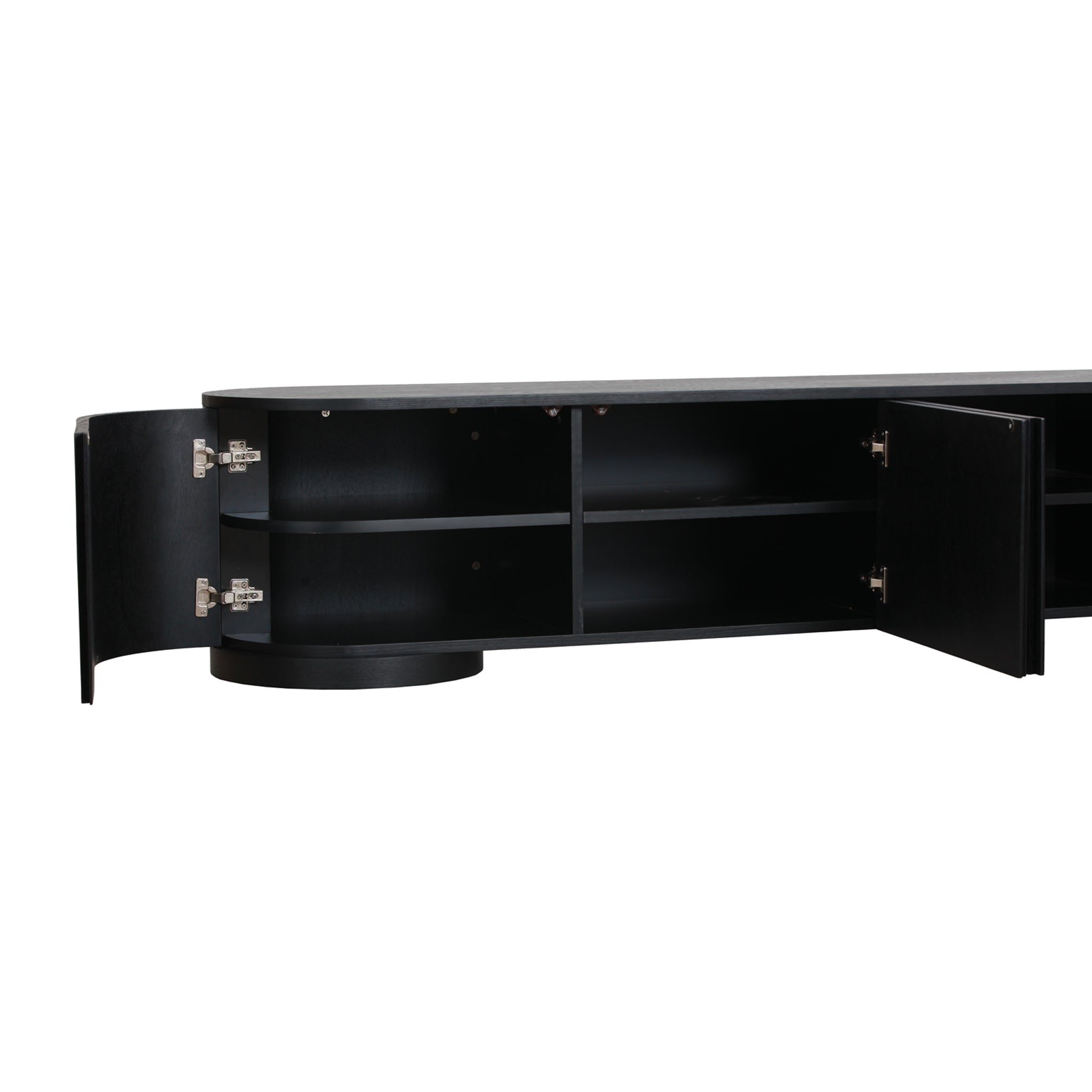 2.2m TV Entertainment Unit - Full Black - Anja