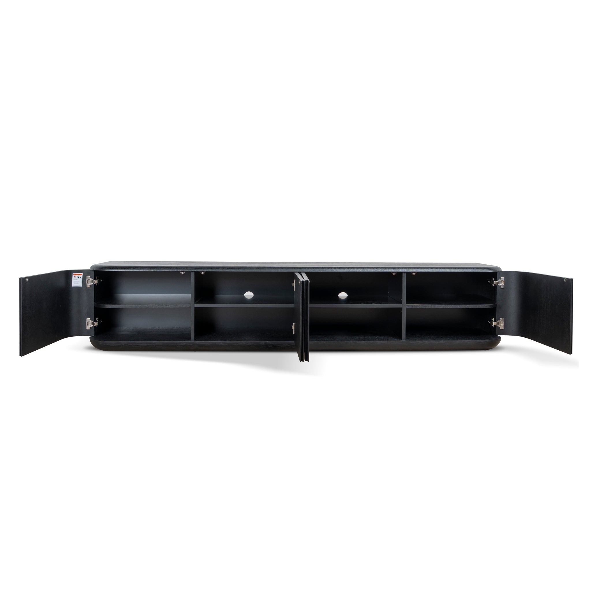 2.2m TV Entertainment Unit - Full Black - Sahar