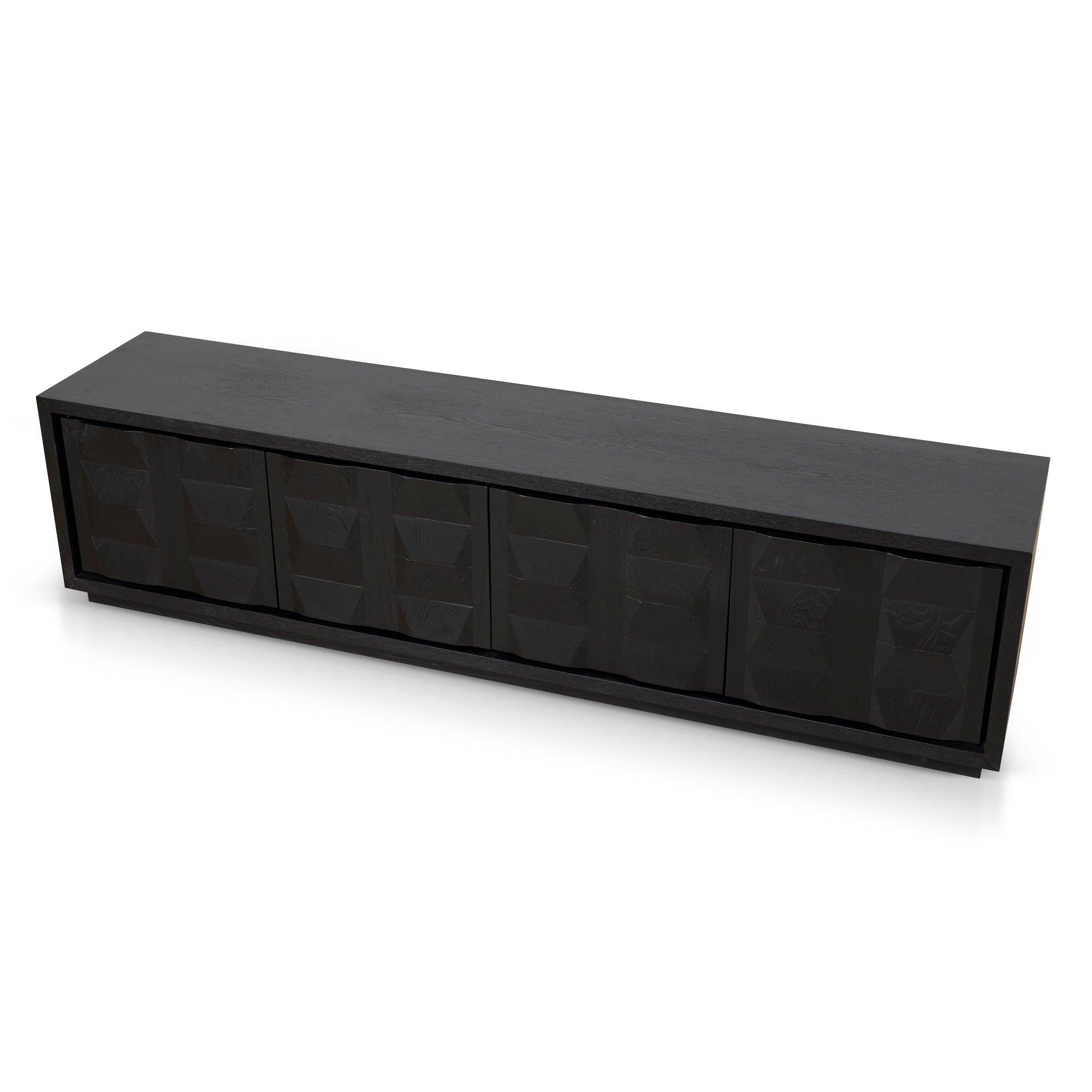 2.2m TV Entertainment Unit - Full Black - Monolith