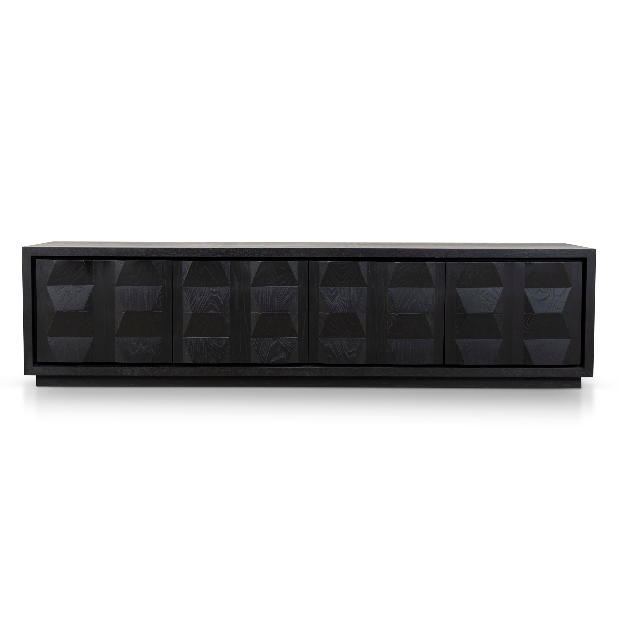 2.2m TV Entertainment Unit - Full Black - Monolith