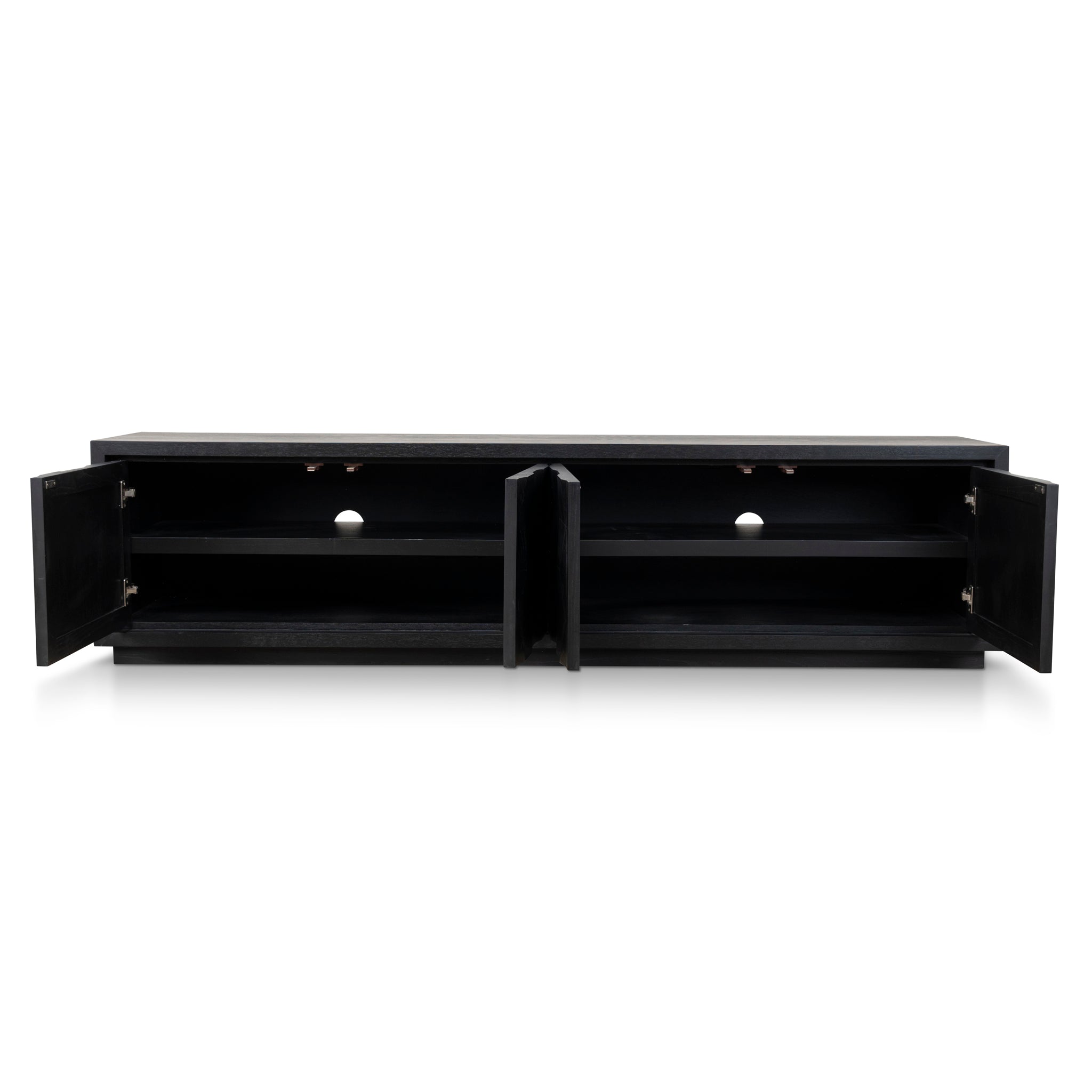 2.2m TV Entertainment Unit - Full Black - Monolith