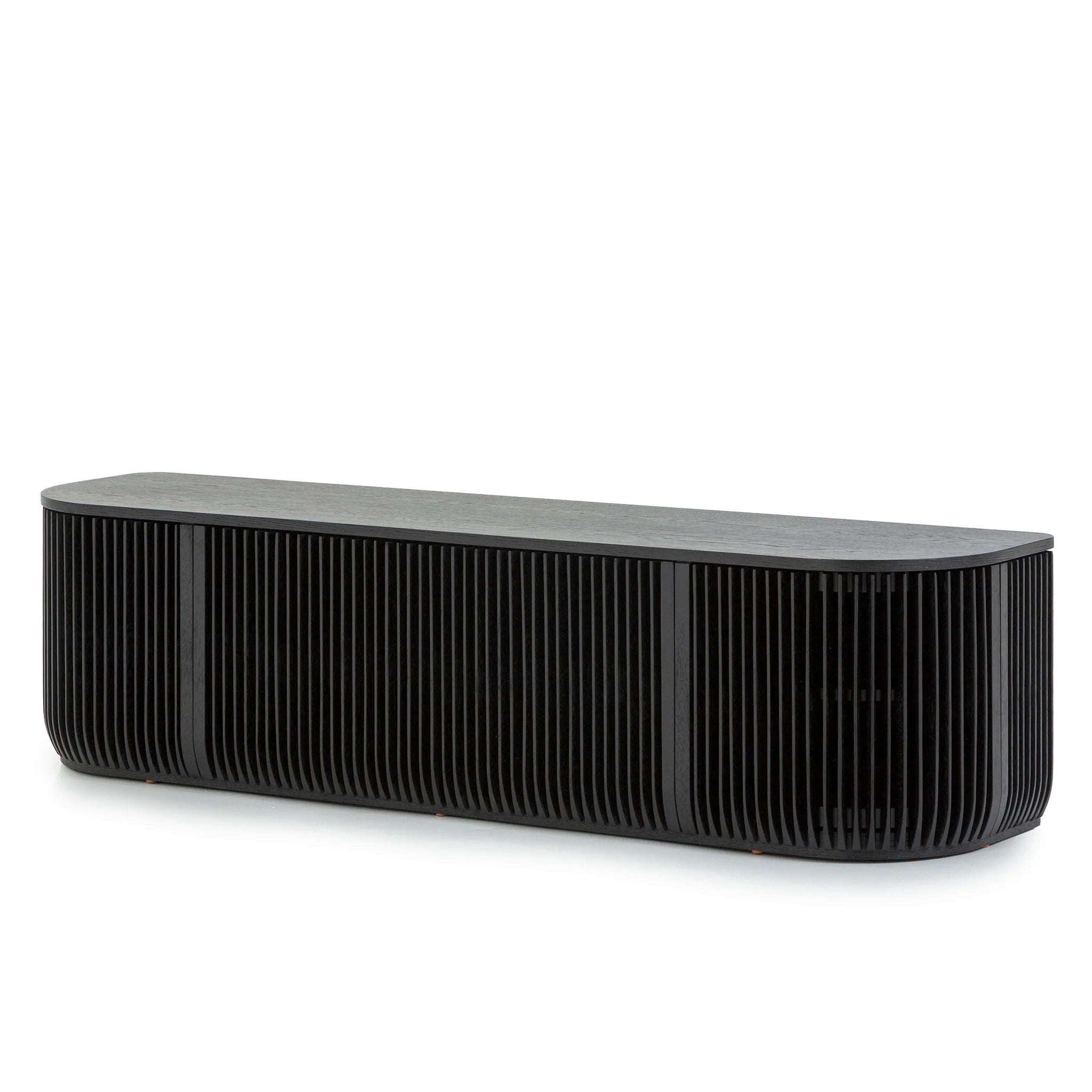 Showcasing Pevata 1.75m TV Entertainment Unit - Black Stain TV10685-CU TV Entertainment Unit by Calibre Furniturs