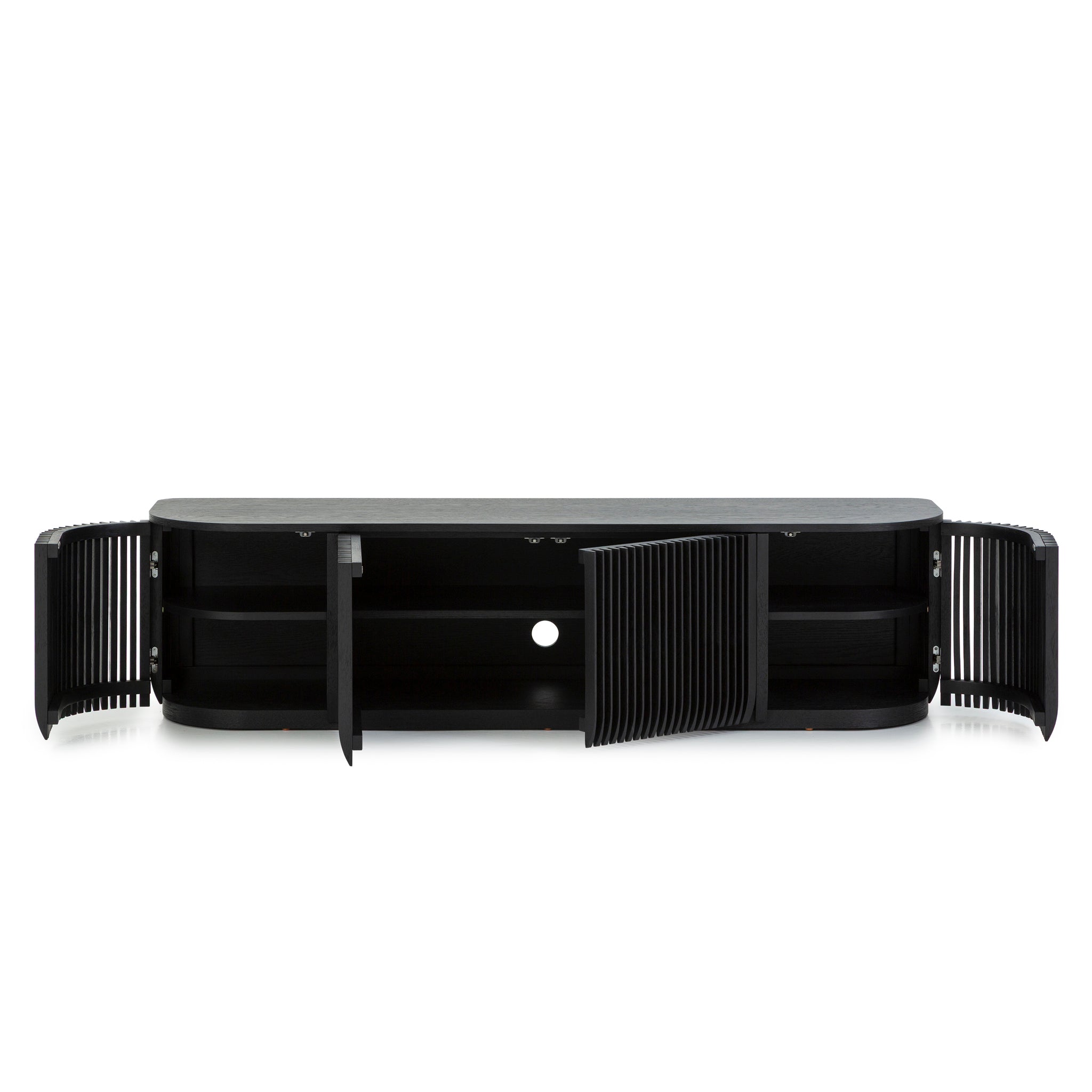 1.75m TV Entertainment Unit - Black Stain - image 3