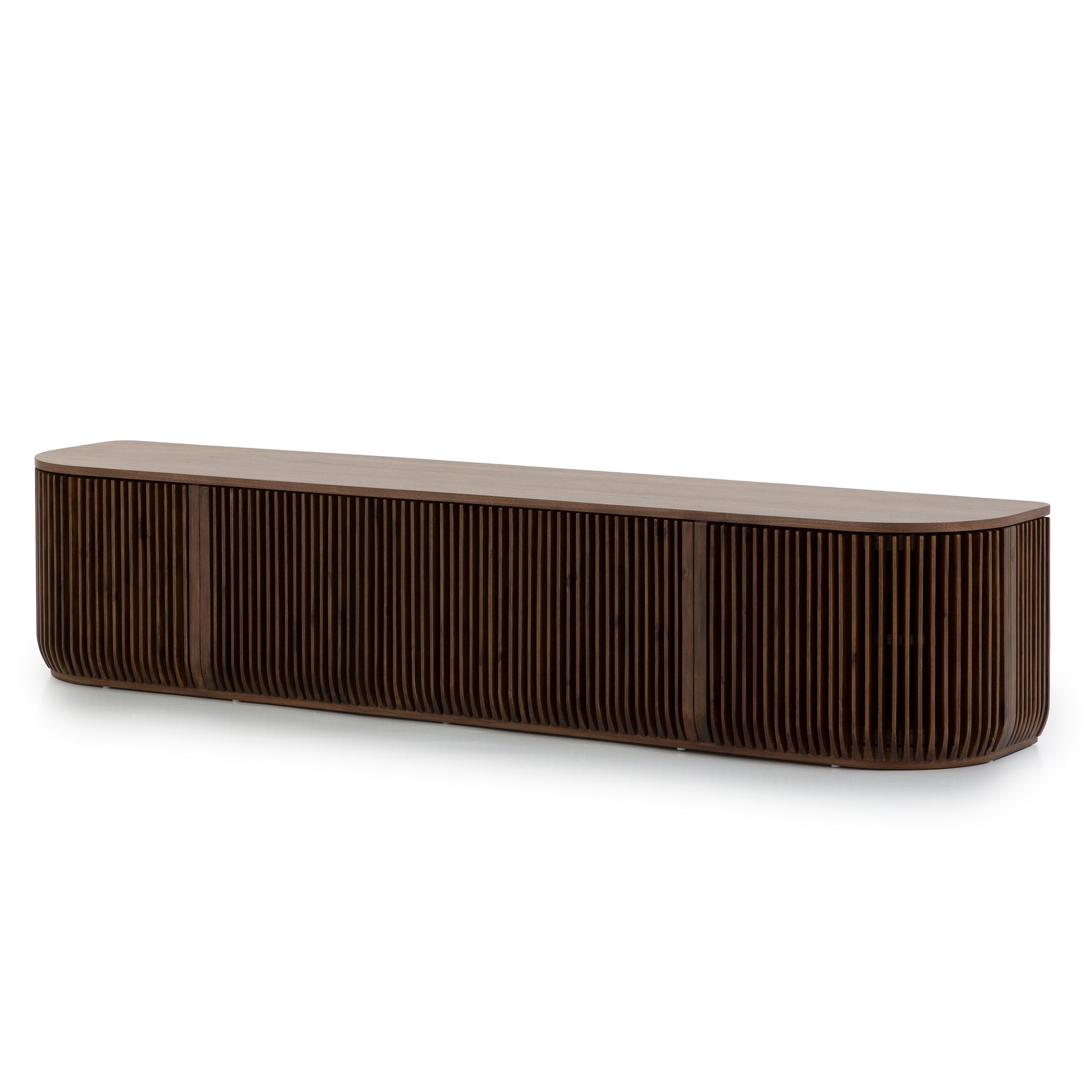 2.15m TV Entertainment Unit - Walnut Stain
