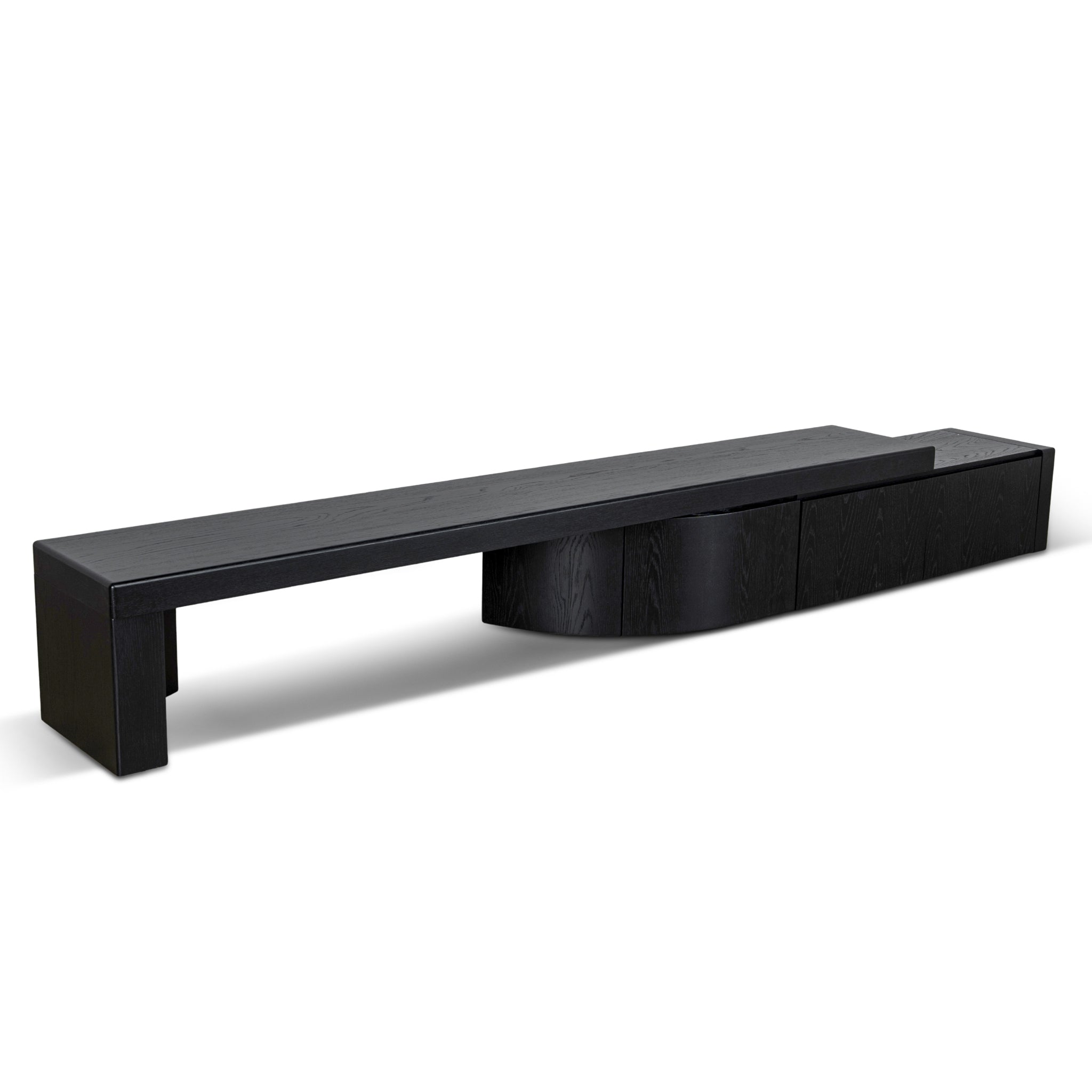 Extendable TV Entertainment Unit - Black Oak