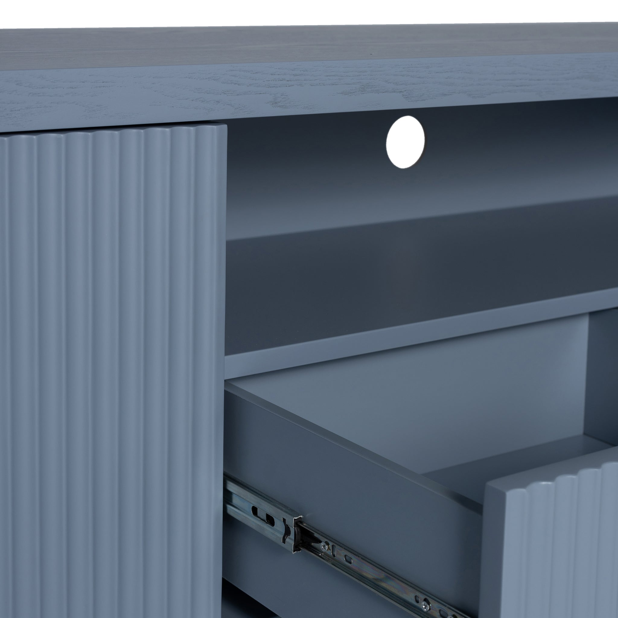 2m Veneer Top Entertainment TV Unit - Light Blue - image 6