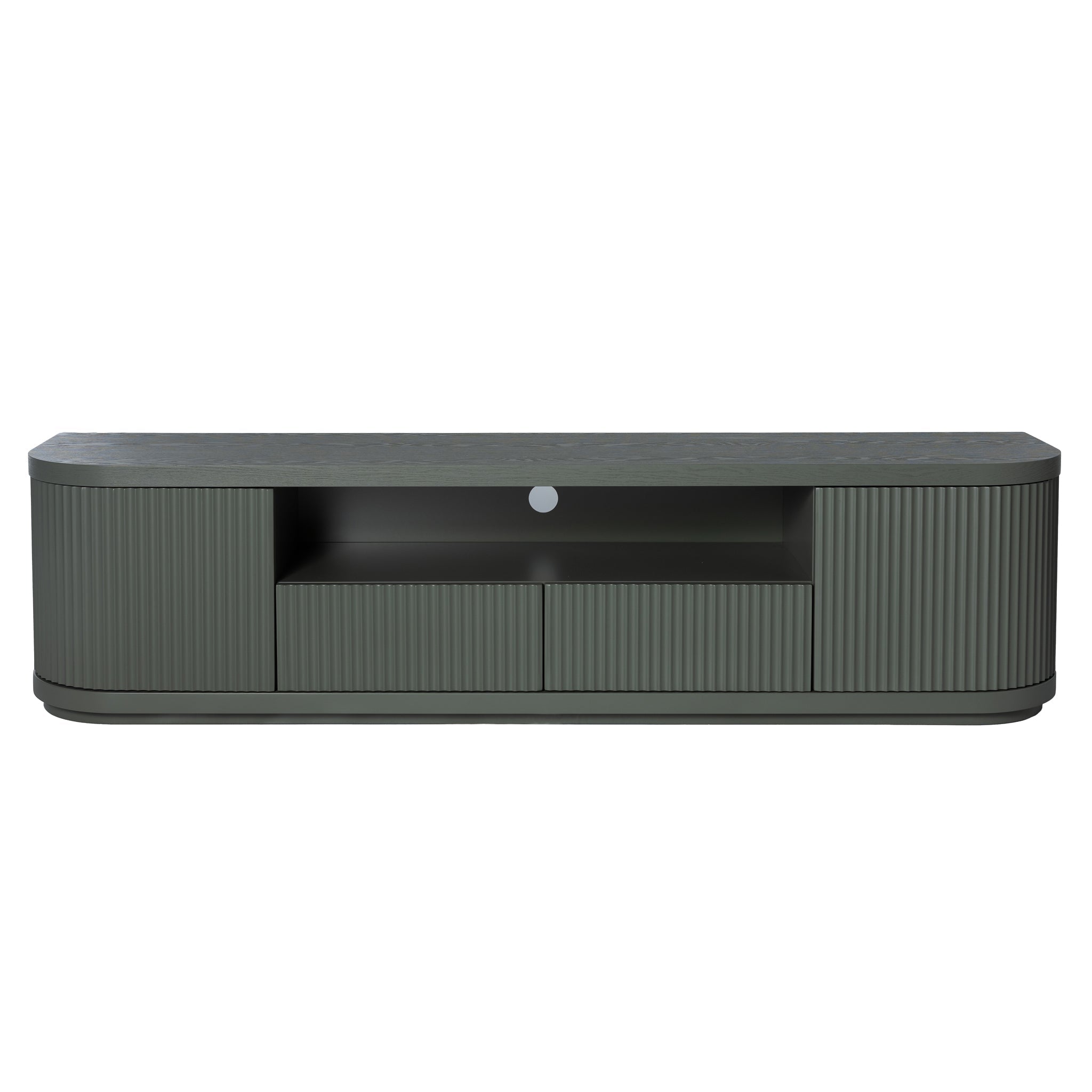 2m Veneer Top Entertainment TV Unit - Sage Green - image 2