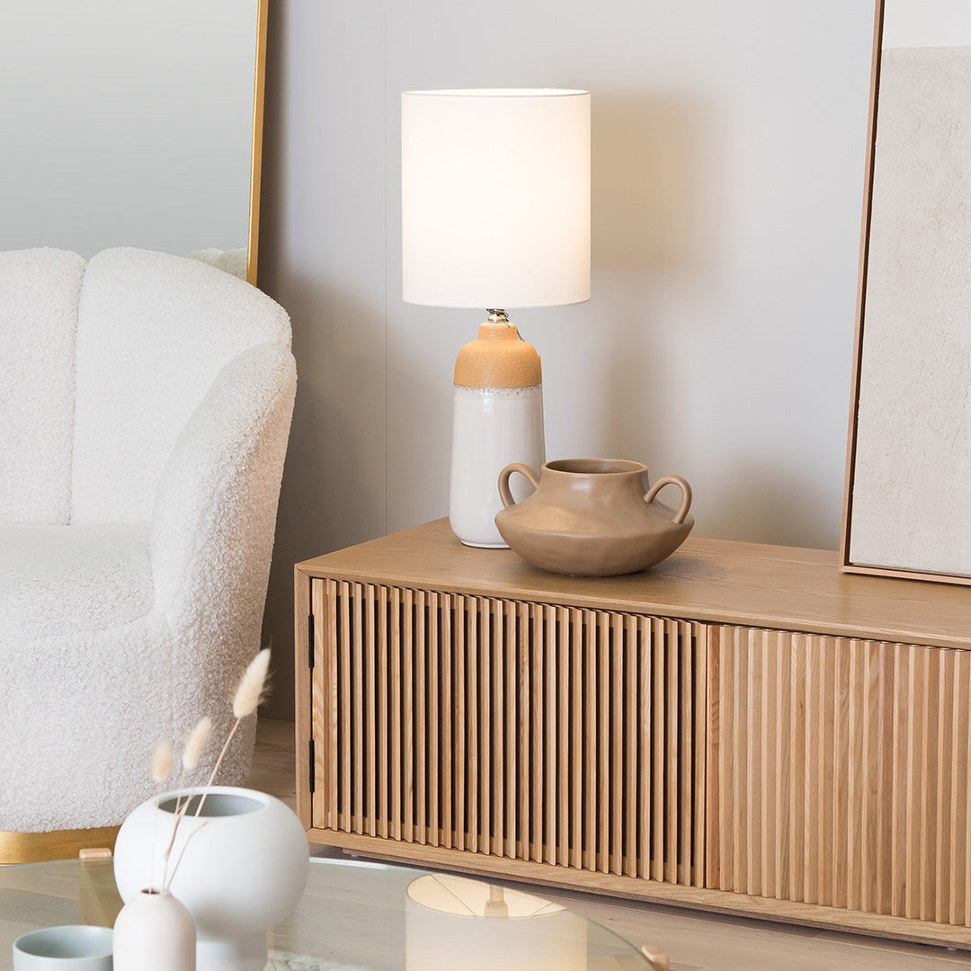 2m Wooden TV Entertainment Unit - Natural Ash