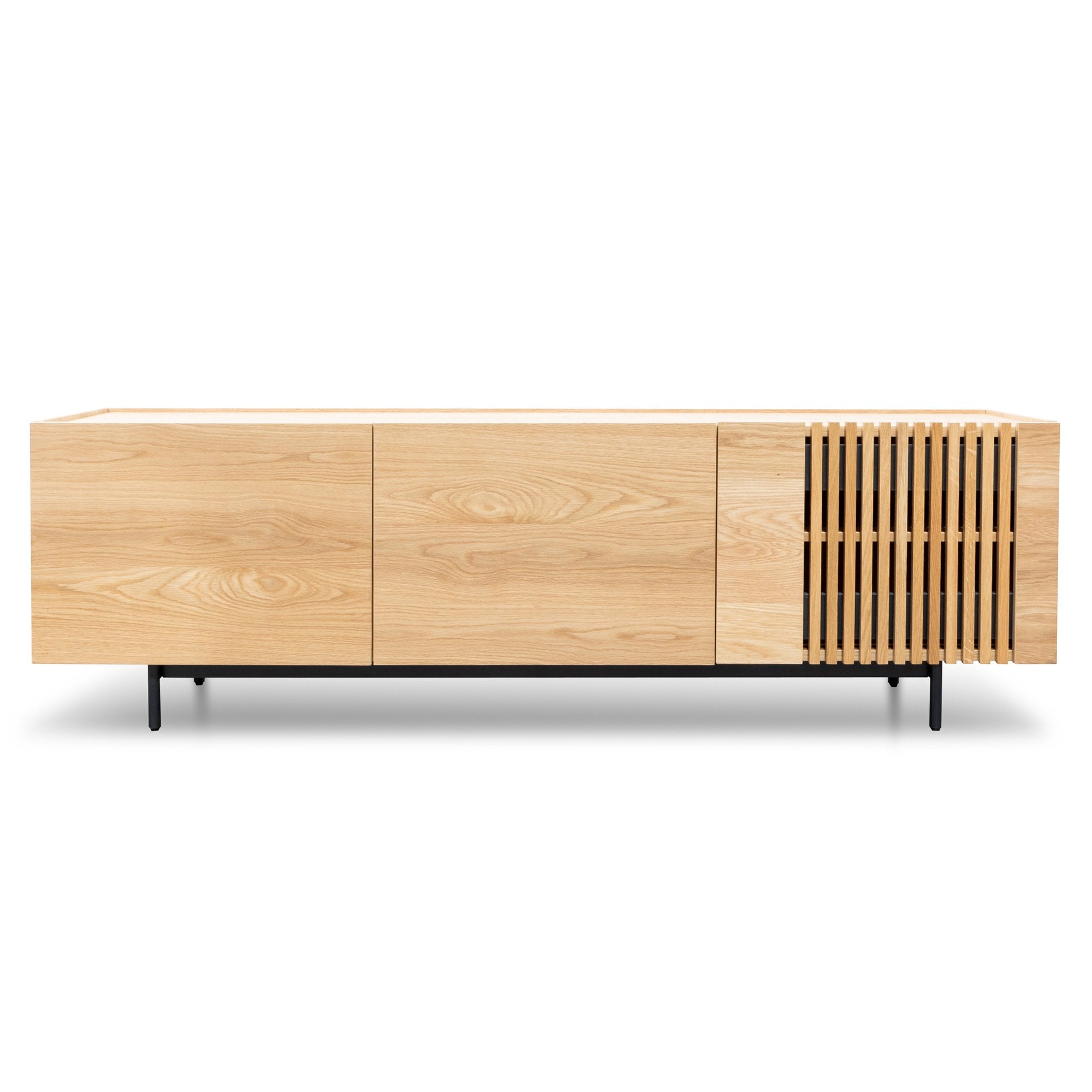 Entertainment TV Unit - Natural with Black Legs