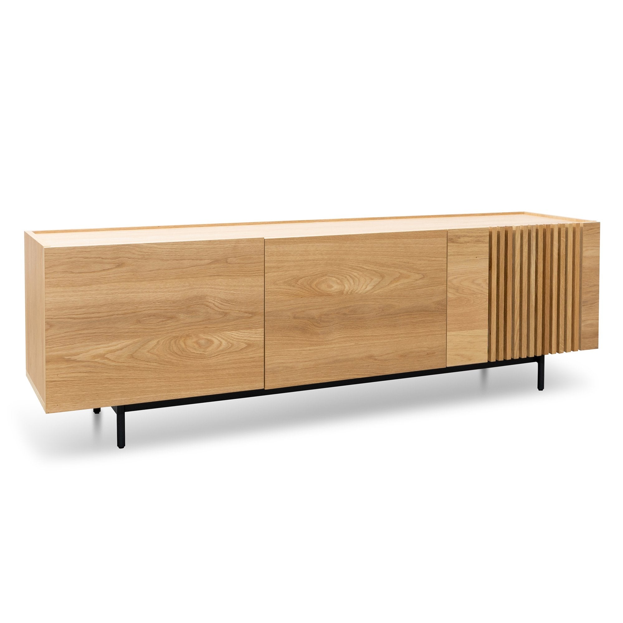 Entertainment TV Unit - Natural with Black Legs