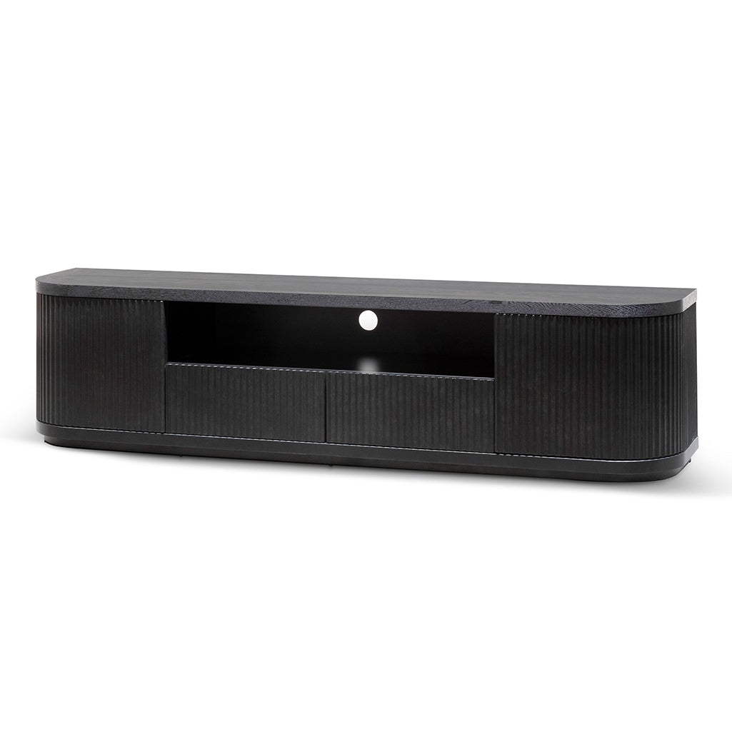 2m Veneer Top Entertainment TV Unit - Full Black