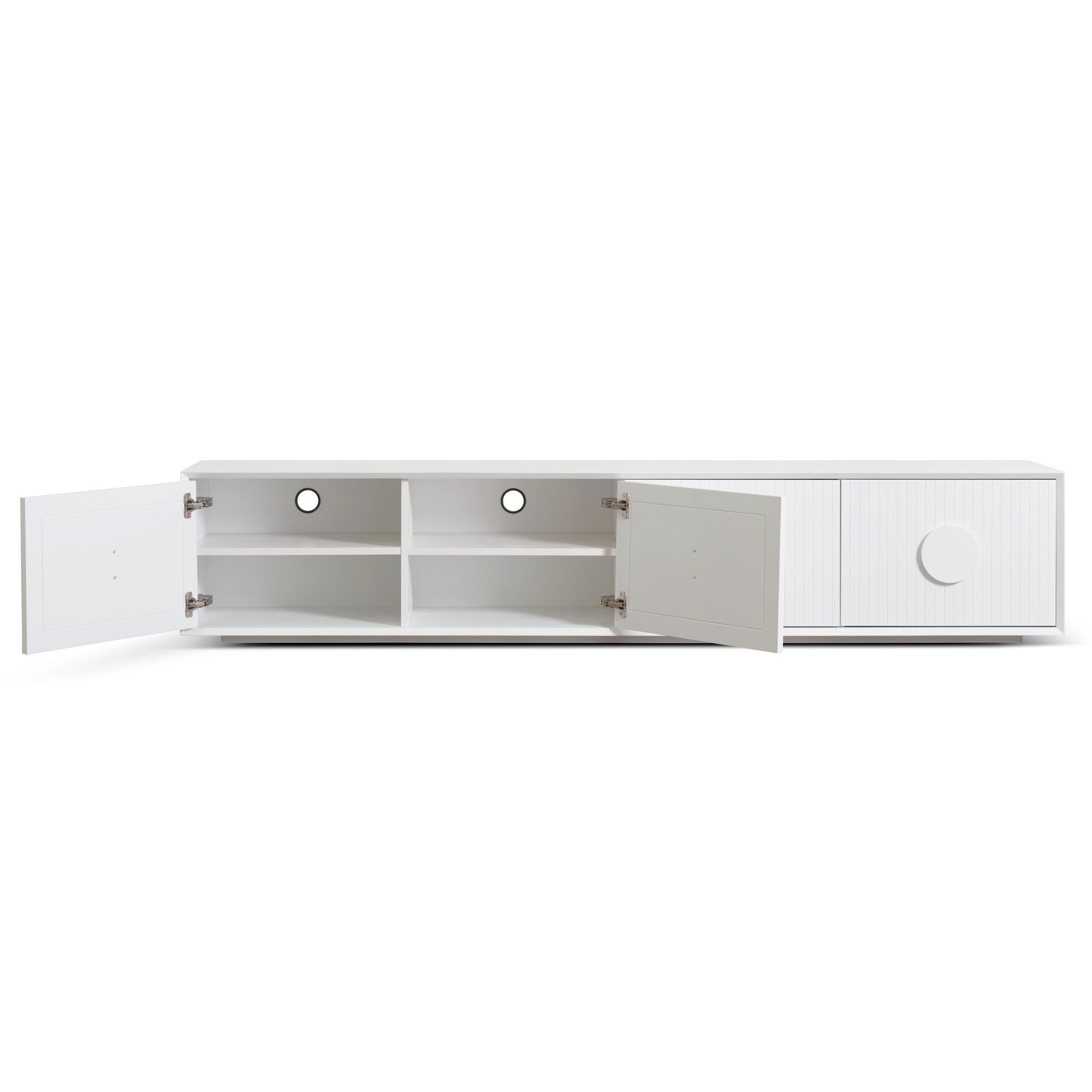 2.3m Wooden Entertainment TV Unit - White