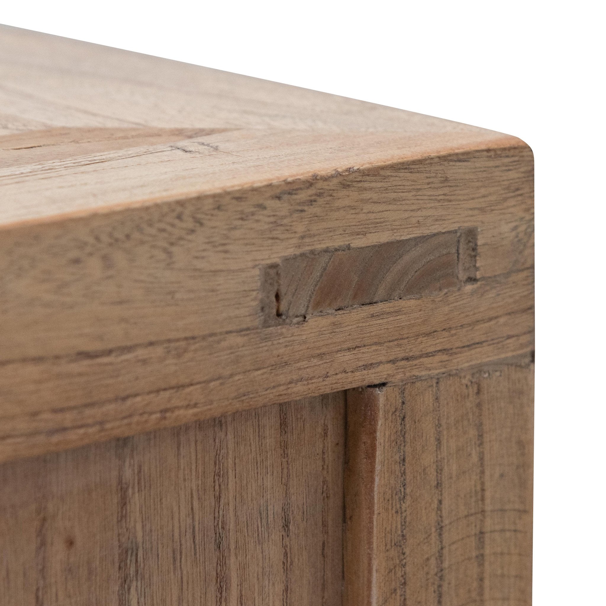 2m TV Entertainment Unit - Natural with Rattan Doors