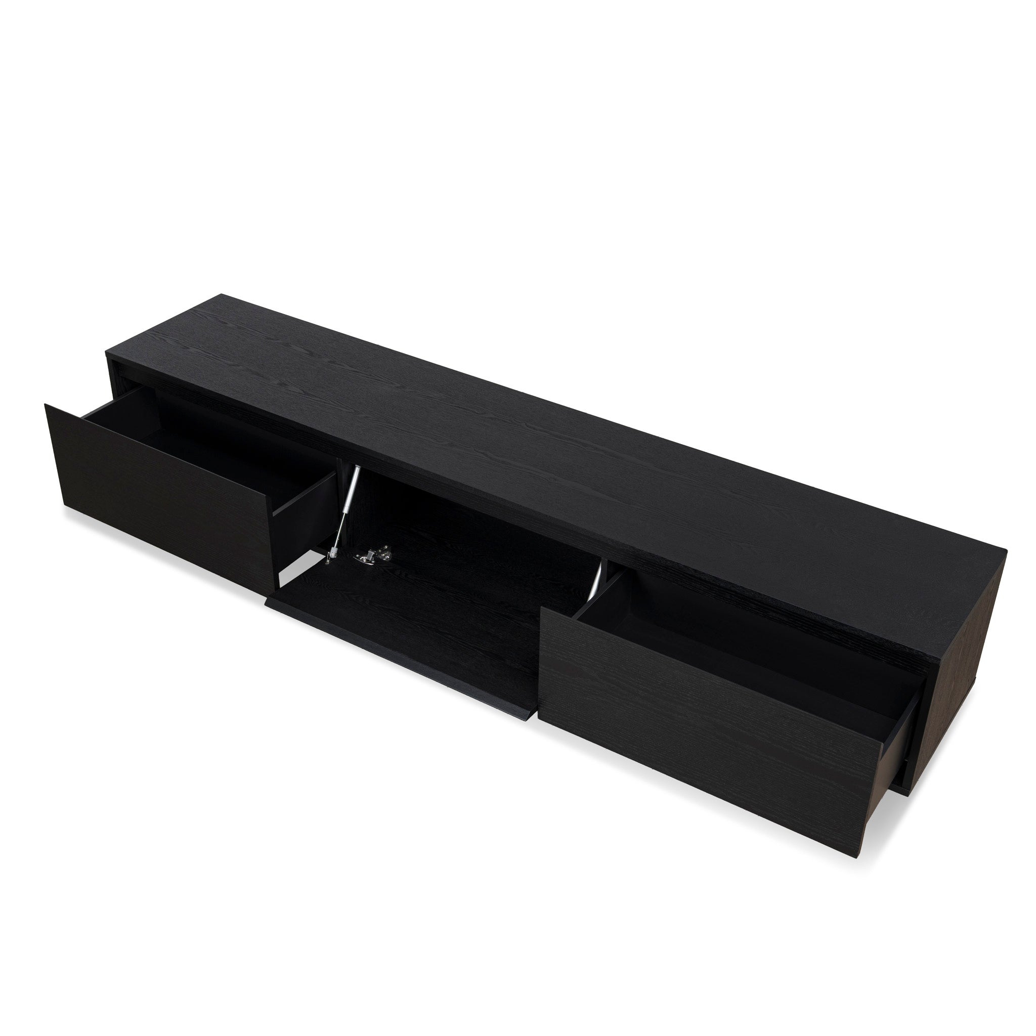 CTV6753-BB-V2 2.3m Wooden Entertainment Unit - Full Black