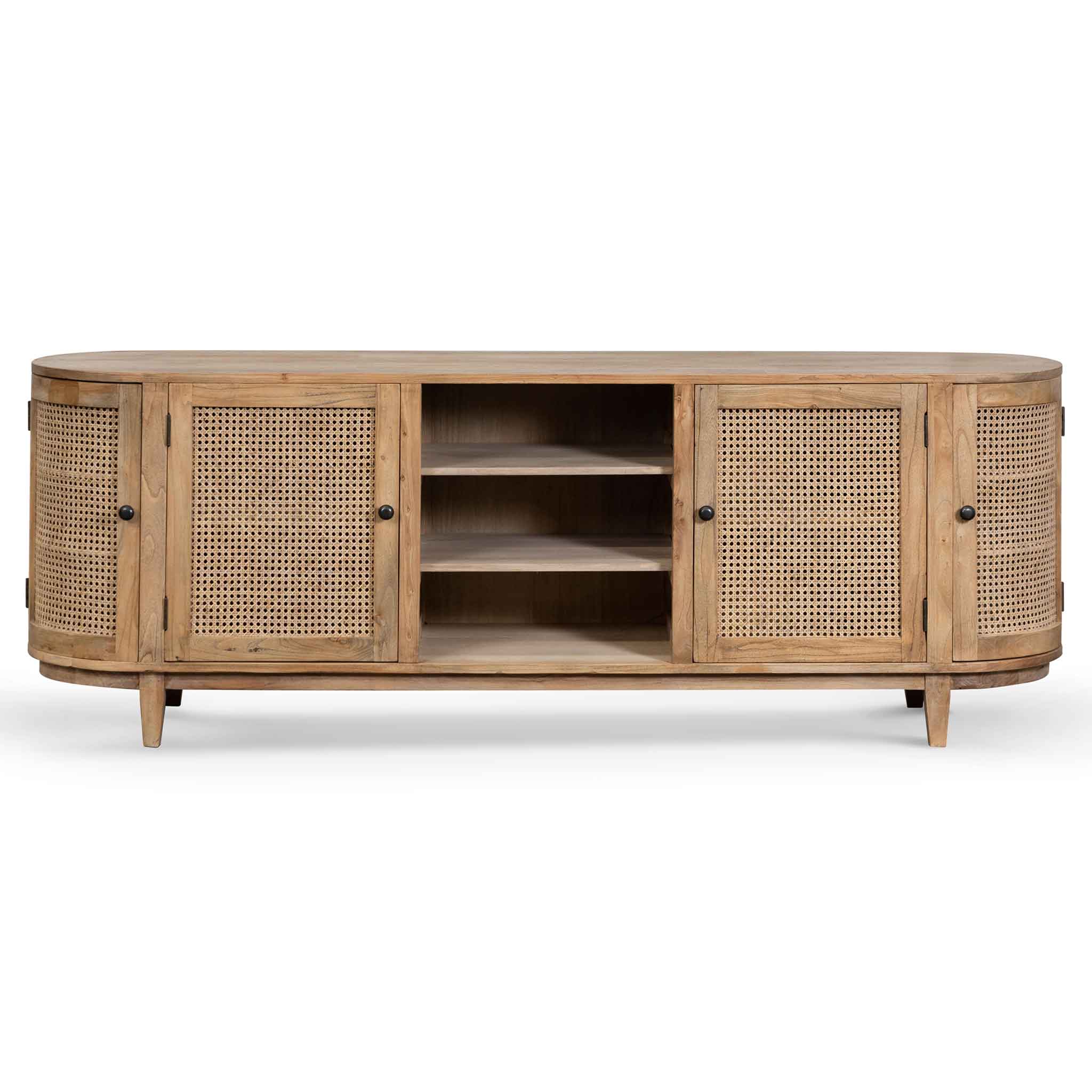 Obrien 2.1m Sideboard Unit - Natural with Rattan Doors