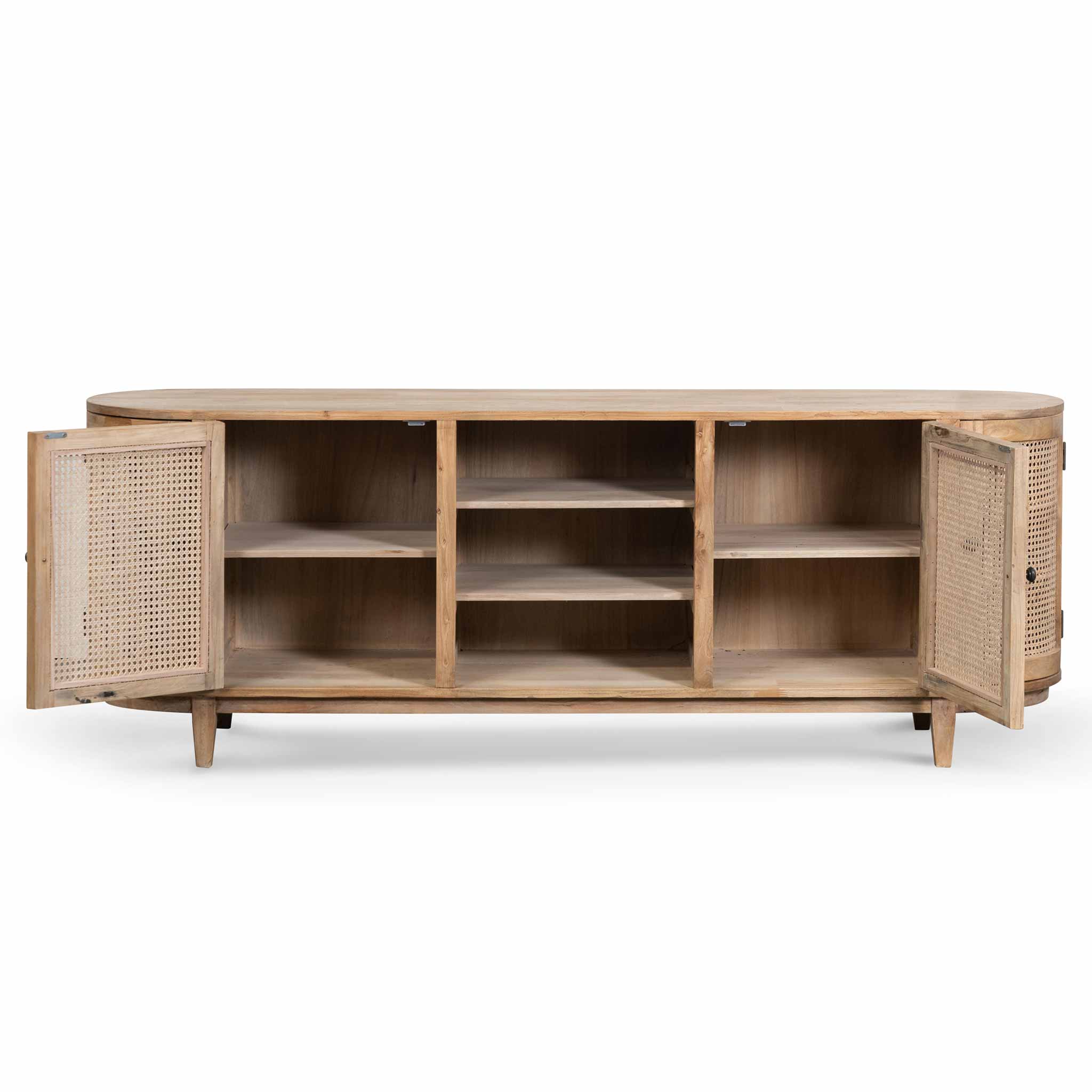 Obrien 2.1m Sideboard Unit - Natural with Rattan Doors