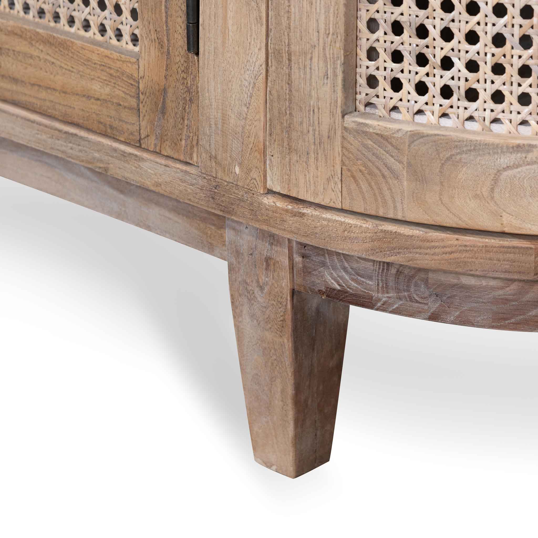 Obrien 2.1m Sideboard Unit - Natural with Rattan Doors