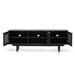 1.7m ELM Black Entertainment TV - Natural Rattan Door - image 3