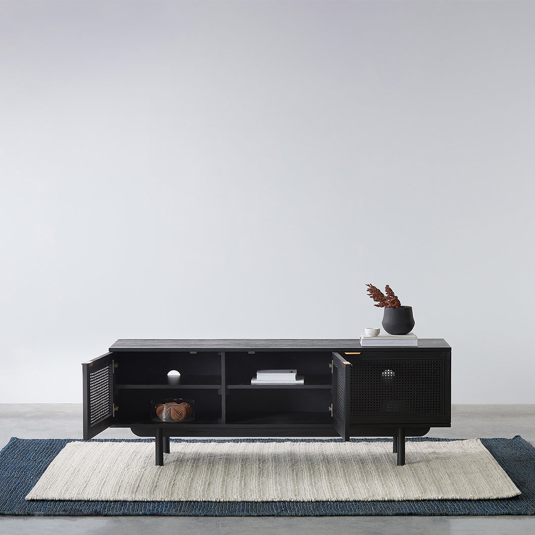 1.7m ELM TV Entertainment Unit - Full Black