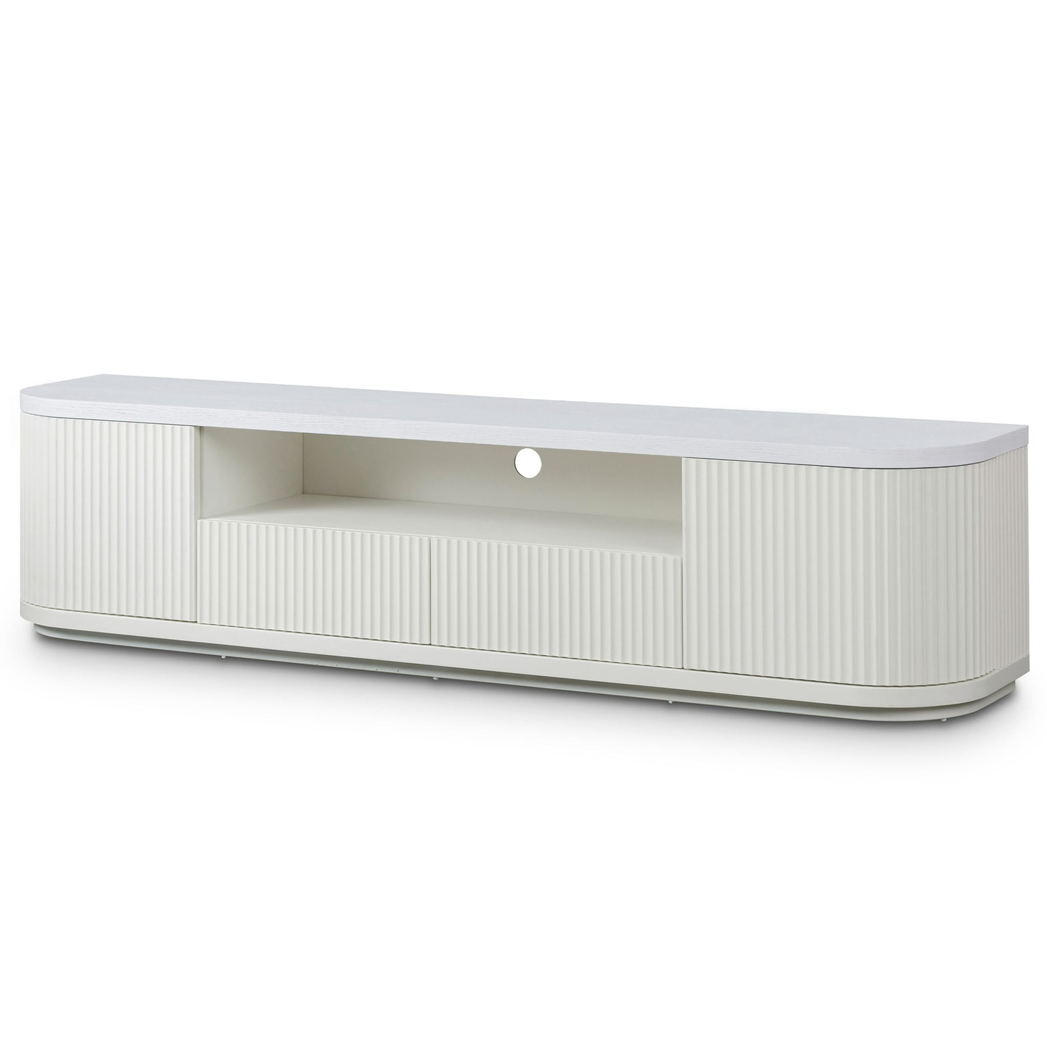 Vignir 2m Veneer Top Entertainment TV Unit - Two Tone White