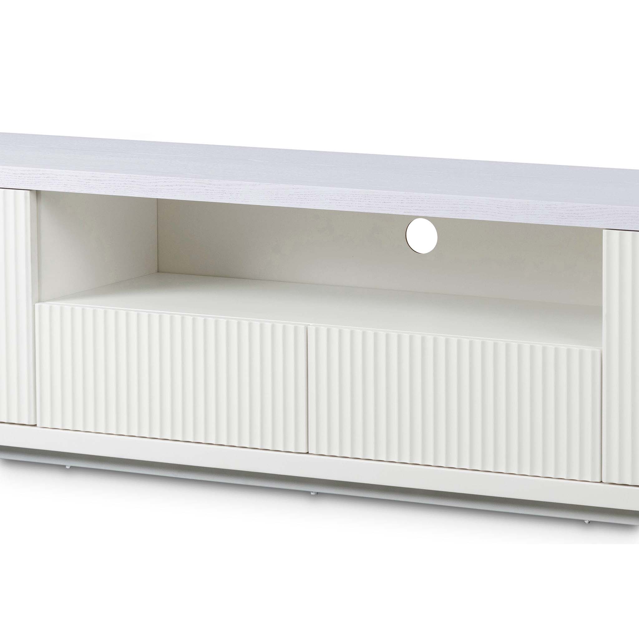 Vignir 2m Veneer Top Entertainment TV Unit - Two Tone White