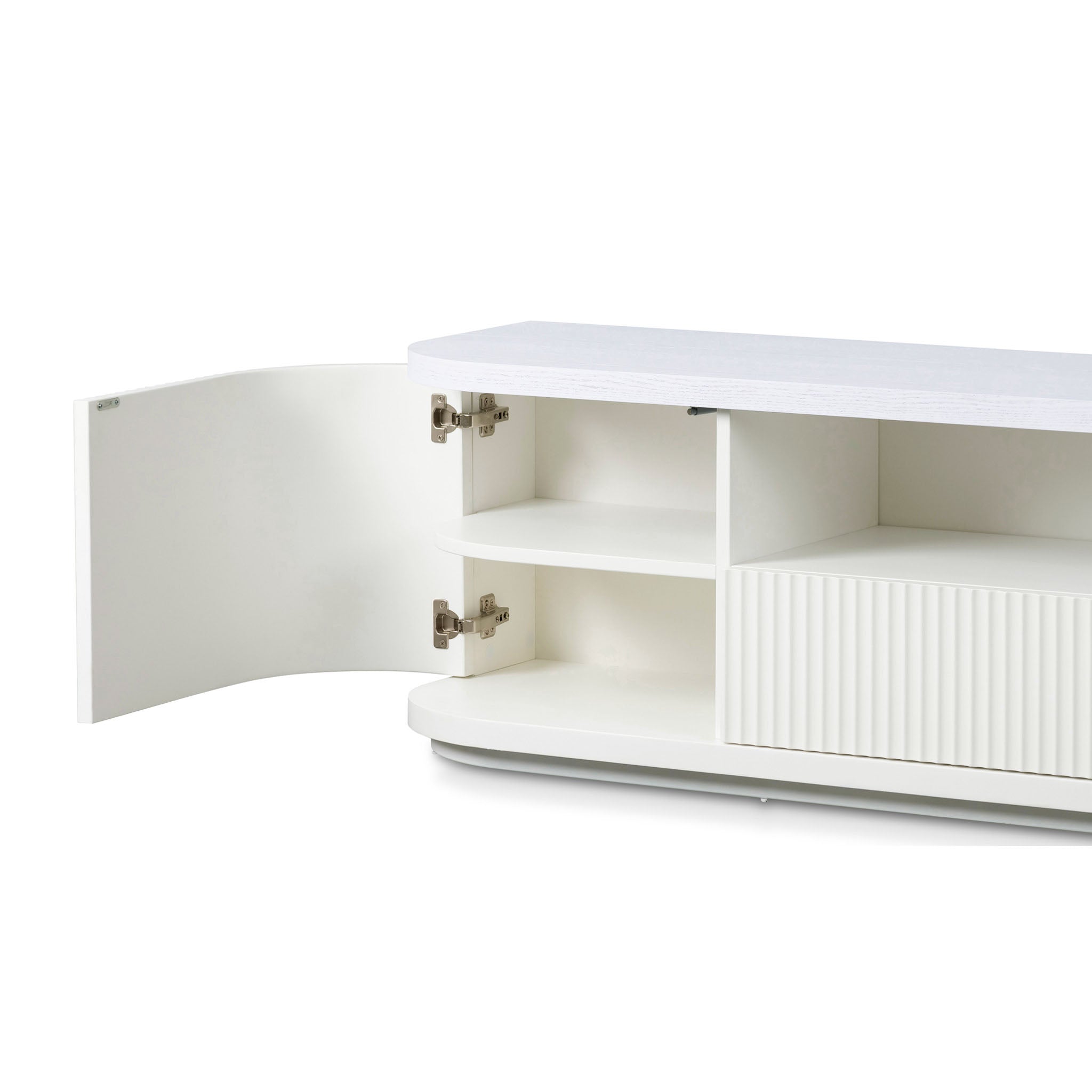Vignir 2m Veneer Top Entertainment TV Unit - Two Tone White