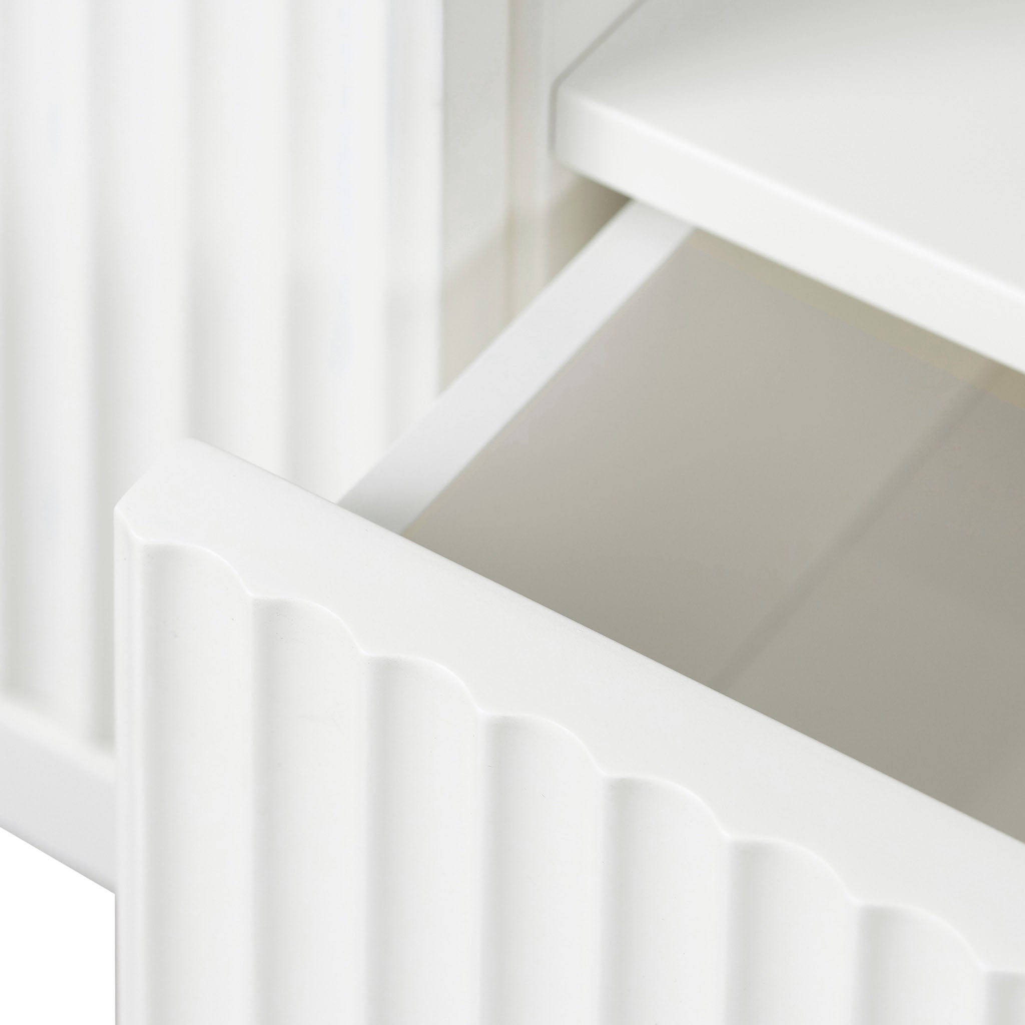 Vignir 2m Veneer Top Entertainment TV Unit - Two Tone White