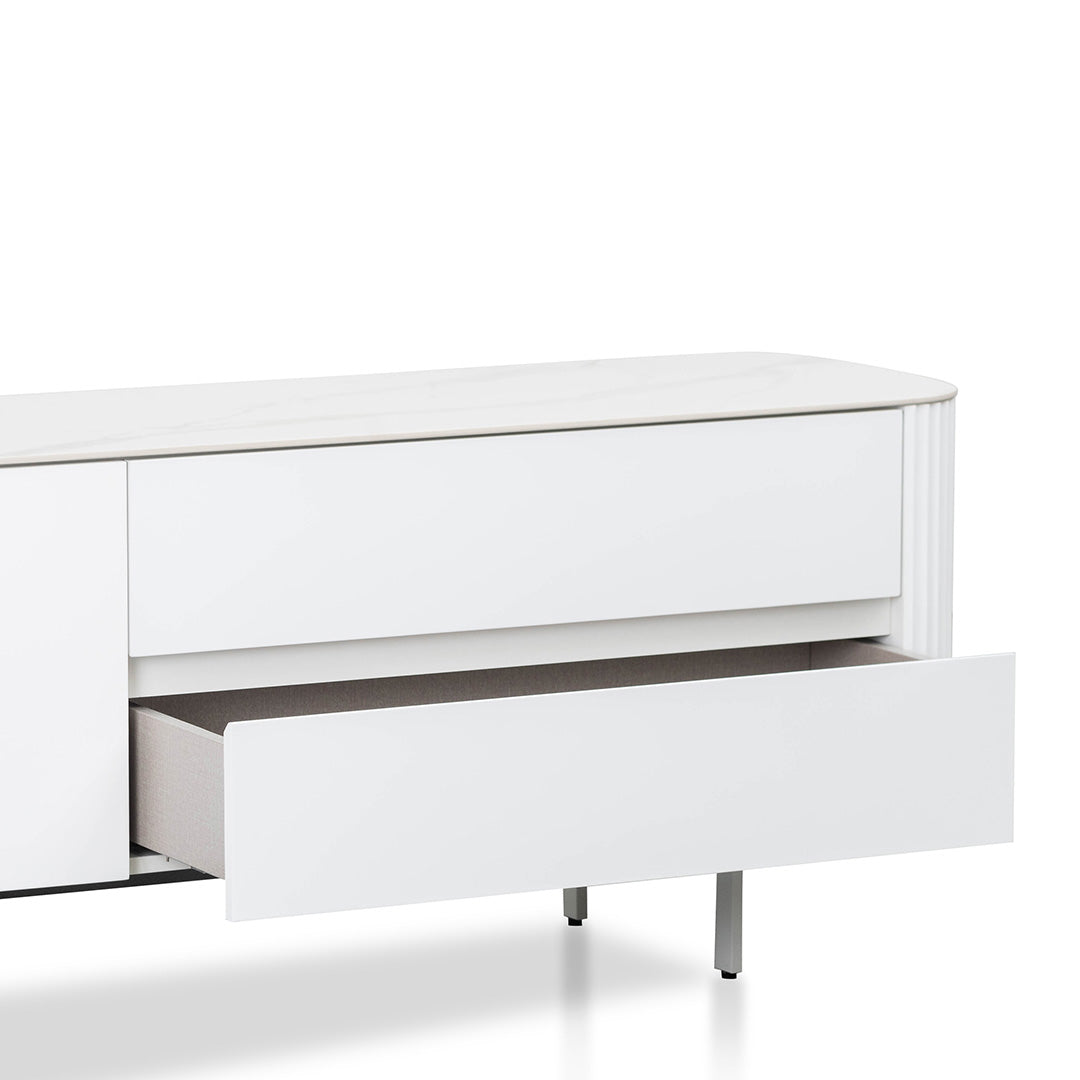 1.8m Entertainment TV Unit - White - image 5