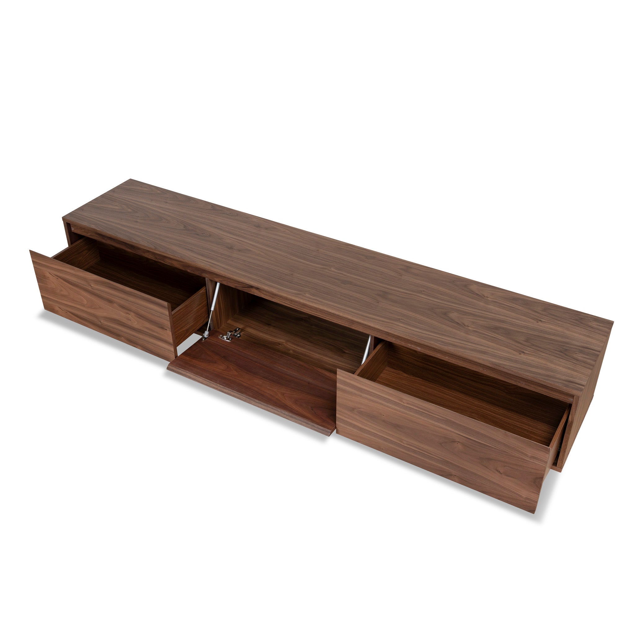 CTV8232-BB-V2 2.3m Wooden TV Entertainment Unit - Walnut
